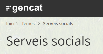 Bàner Serveis Socials, Generalitat de Catalunya