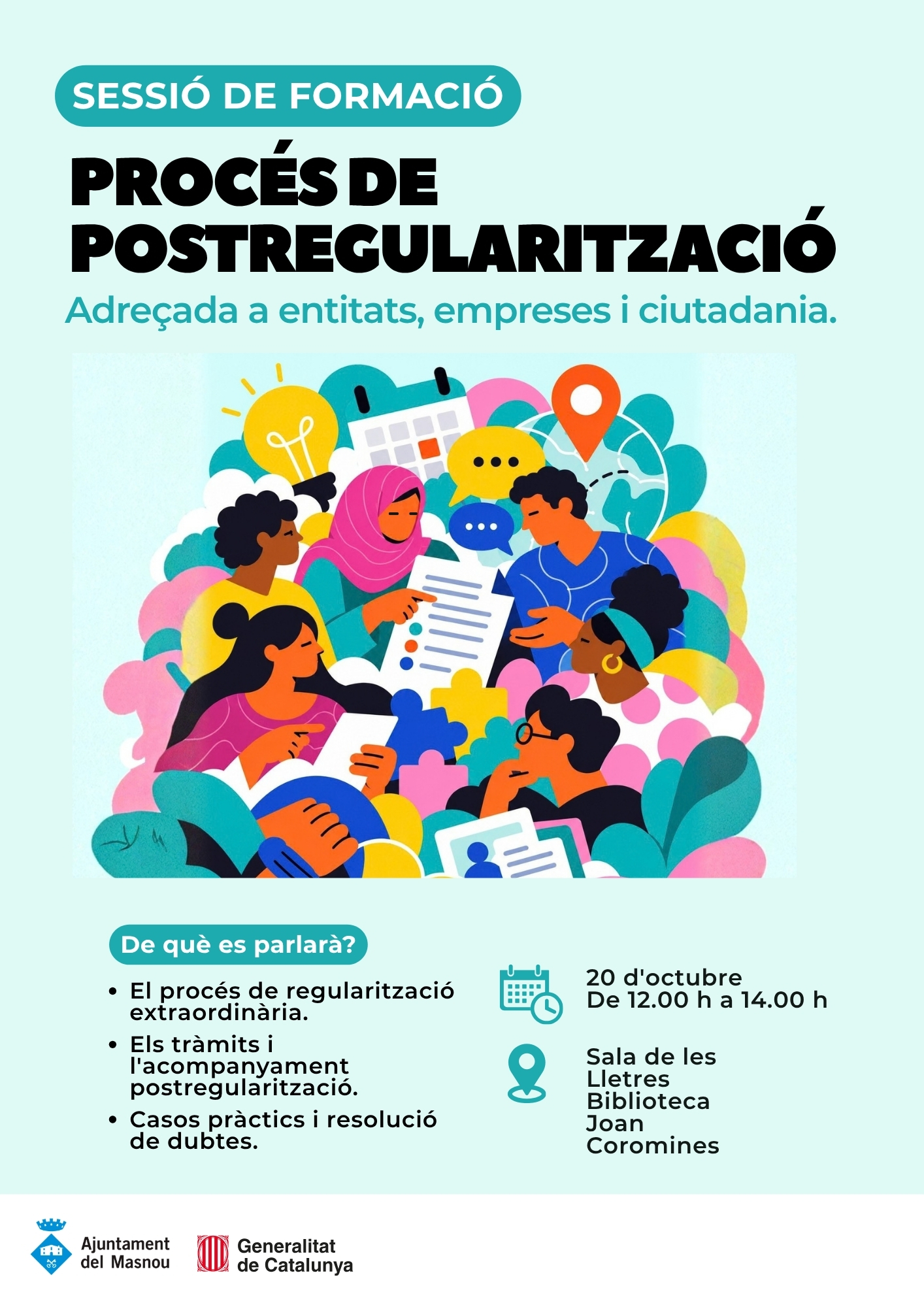 Sessi&oacute; formativa sobre el proc&eacute;s de post regularitzaci&oacute; de les persones migrades 