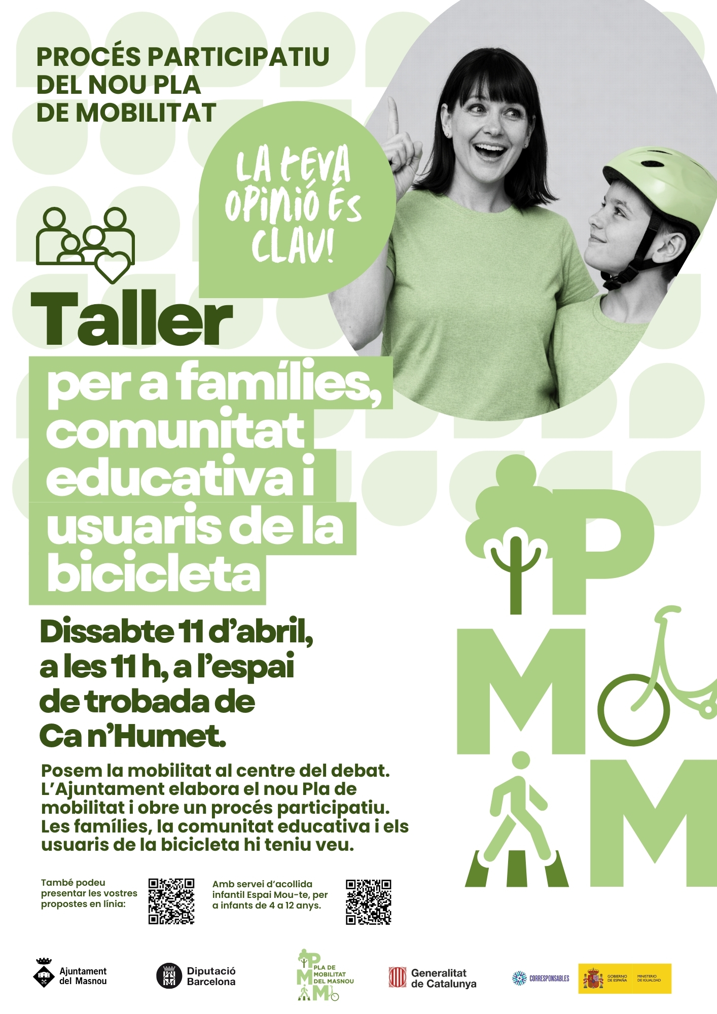 Taller participatiu fam&iacute;lies, escoles i bicicleta Pla de Mobilitat
