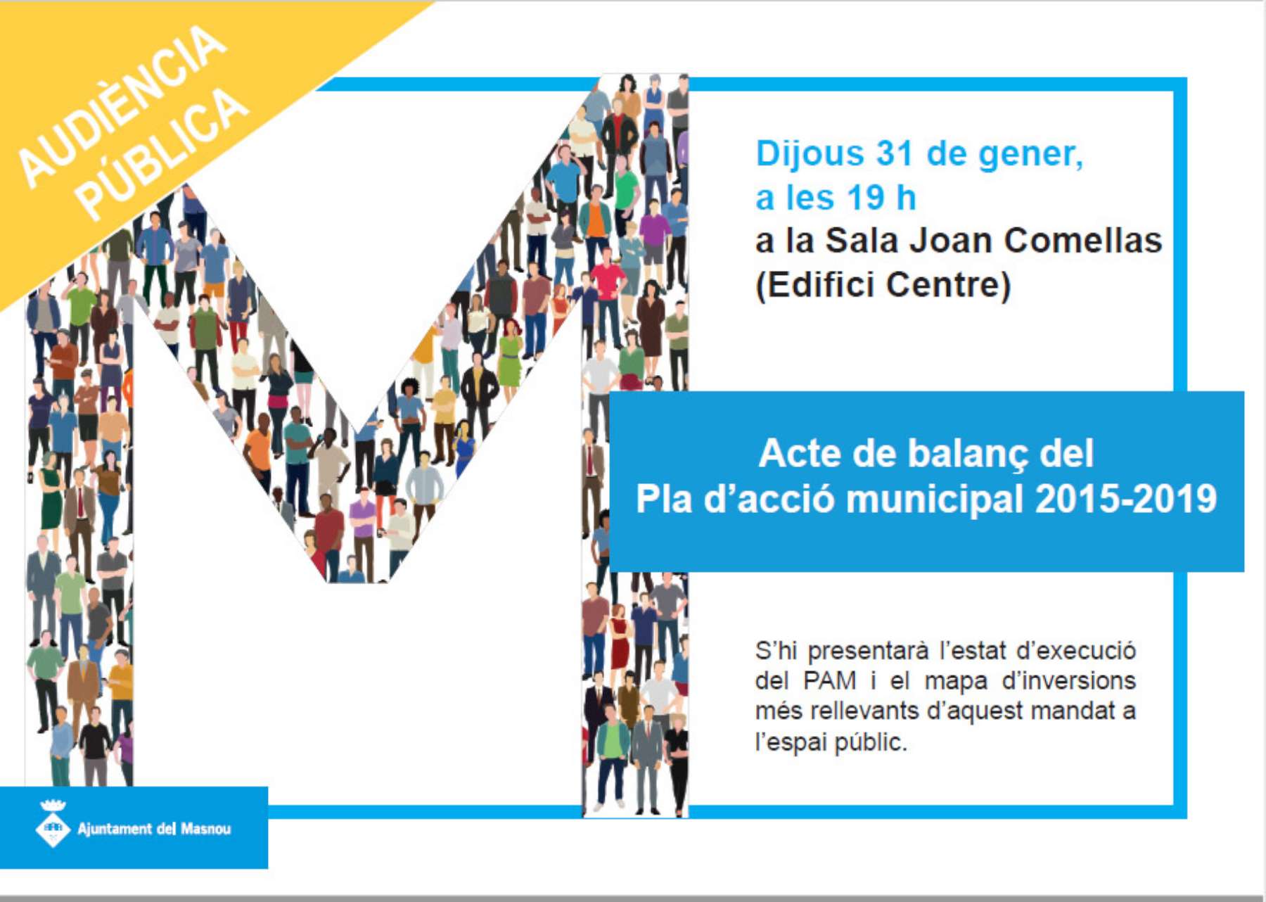 Audiència pública: acte de balanç del Pla d'acció municipal 2015-2019
