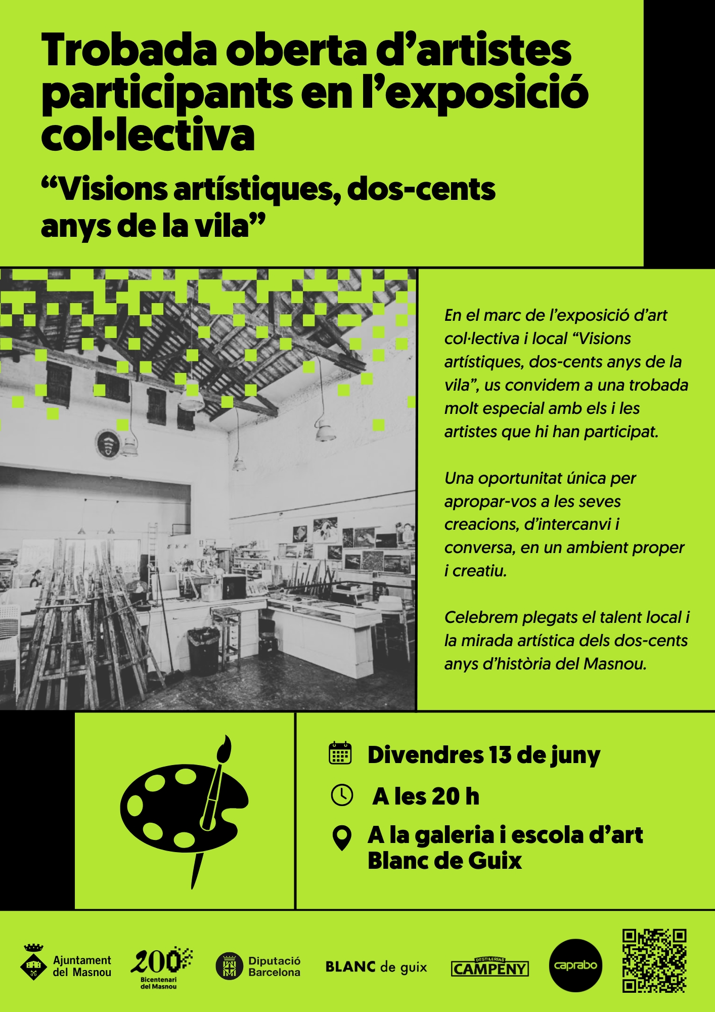Cartell de la trobada d'artistes de l'exposició col·lectiva