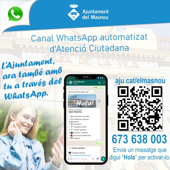 Nou canal d'atenció ciutadana al WhatsApp