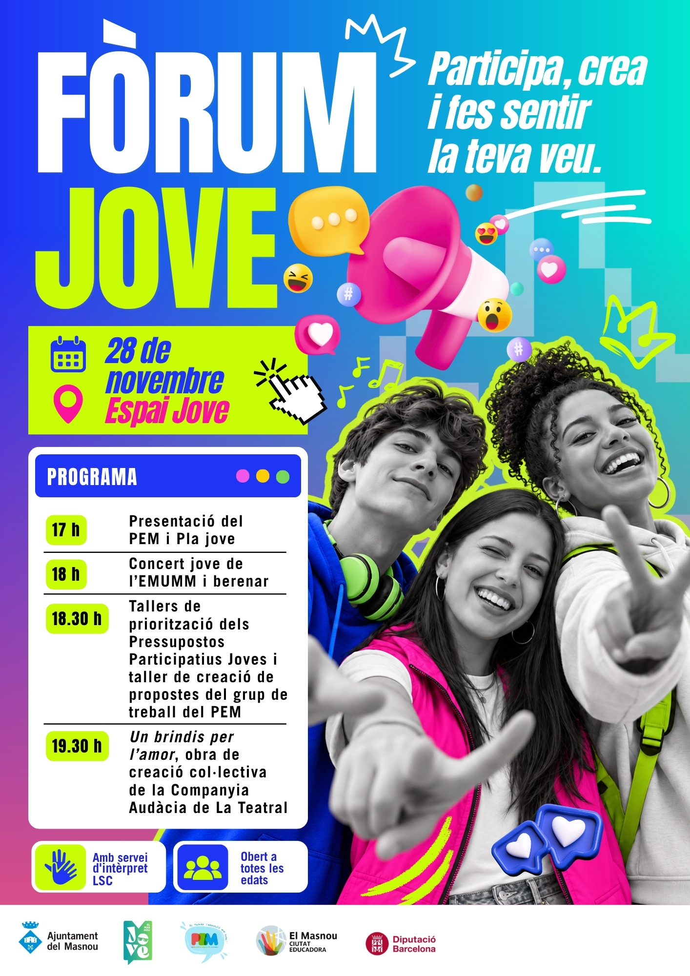 V F&ograve;rum del PEM (Projecte Educatiu del Masnou) - F&ograve;rum Jove