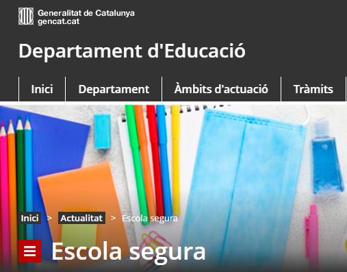 bàner web escola segura, generalitat de catalunya