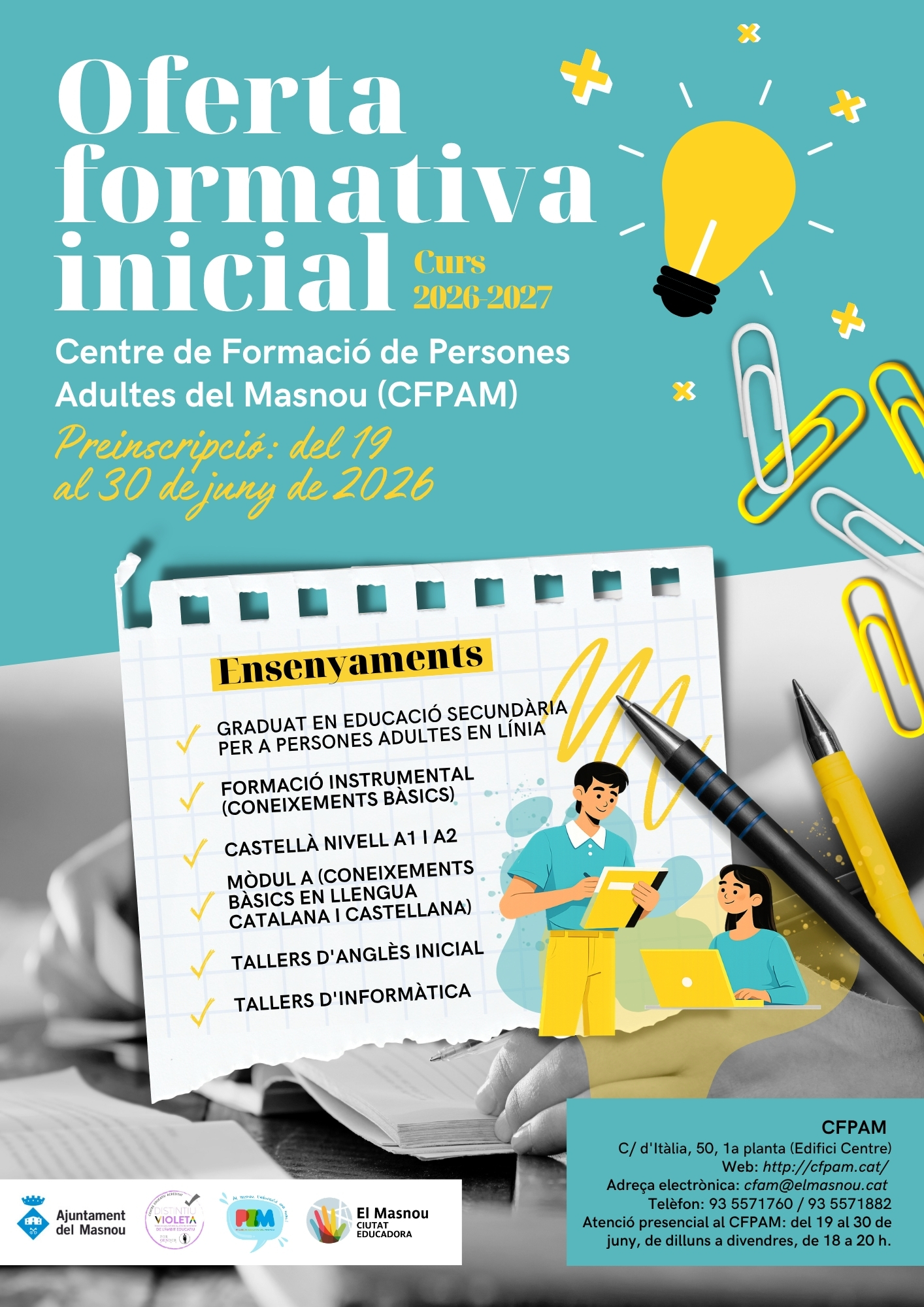 Cartell preinscripci&oacute; CFPAM