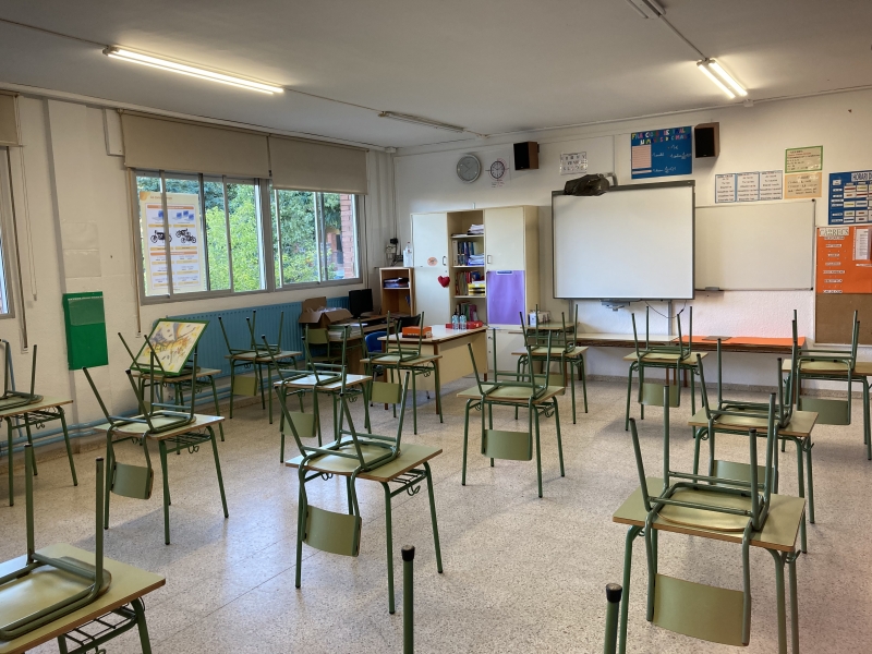 Imatge d'una aula de l'Escola Ferrer i Guàrdia del Masnou.