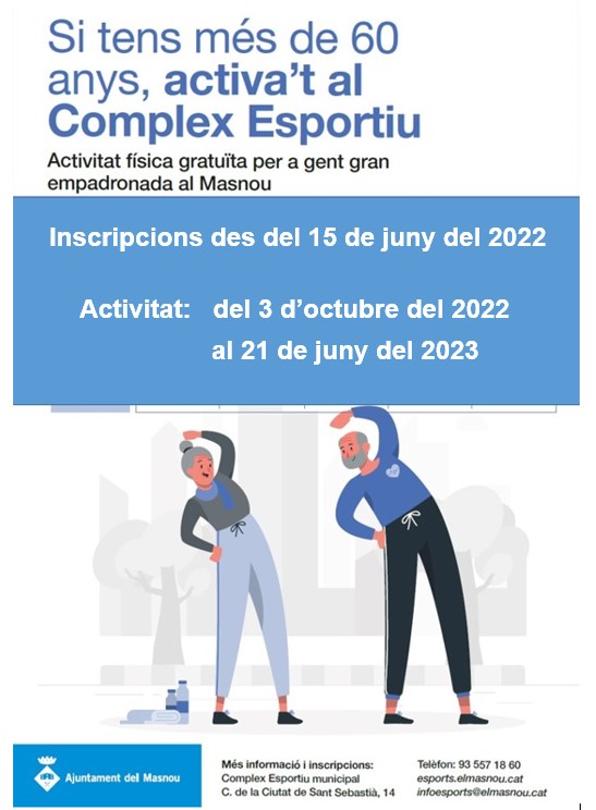 Inscripcions per a les activitats físiques gratuïtes per a gent gran, curs 2022-2023