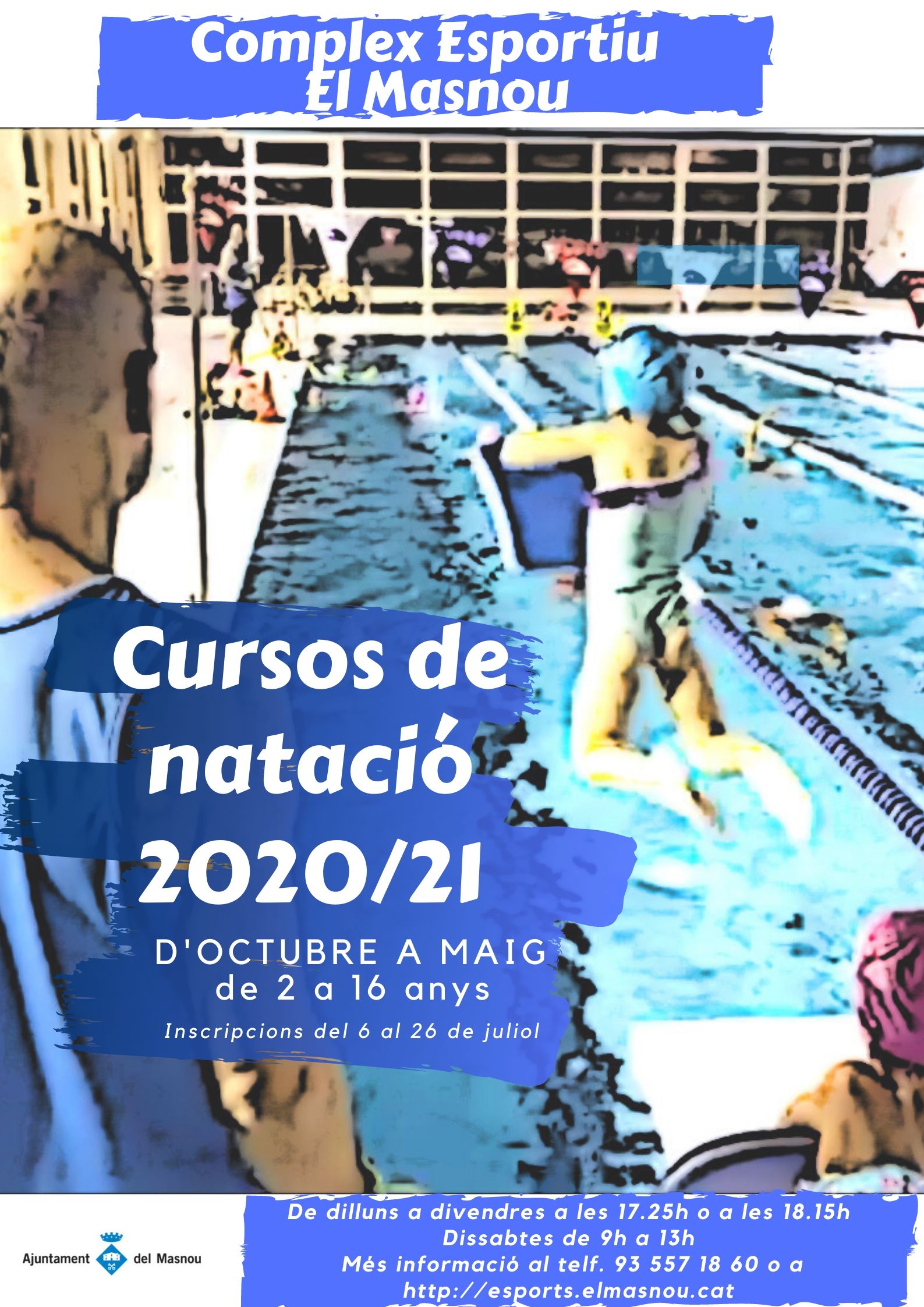 Cartell inscripcions cursos natació 2020-2021.