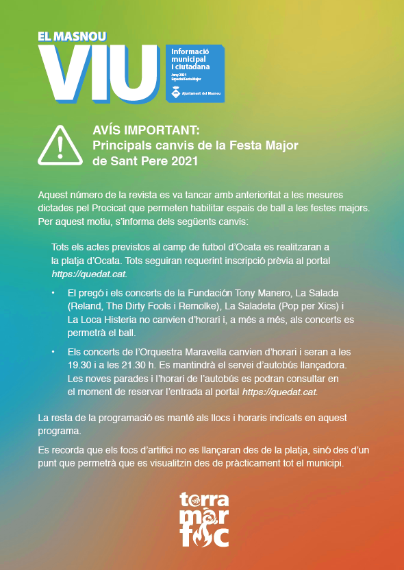 Avís sobre els canvis en la programació