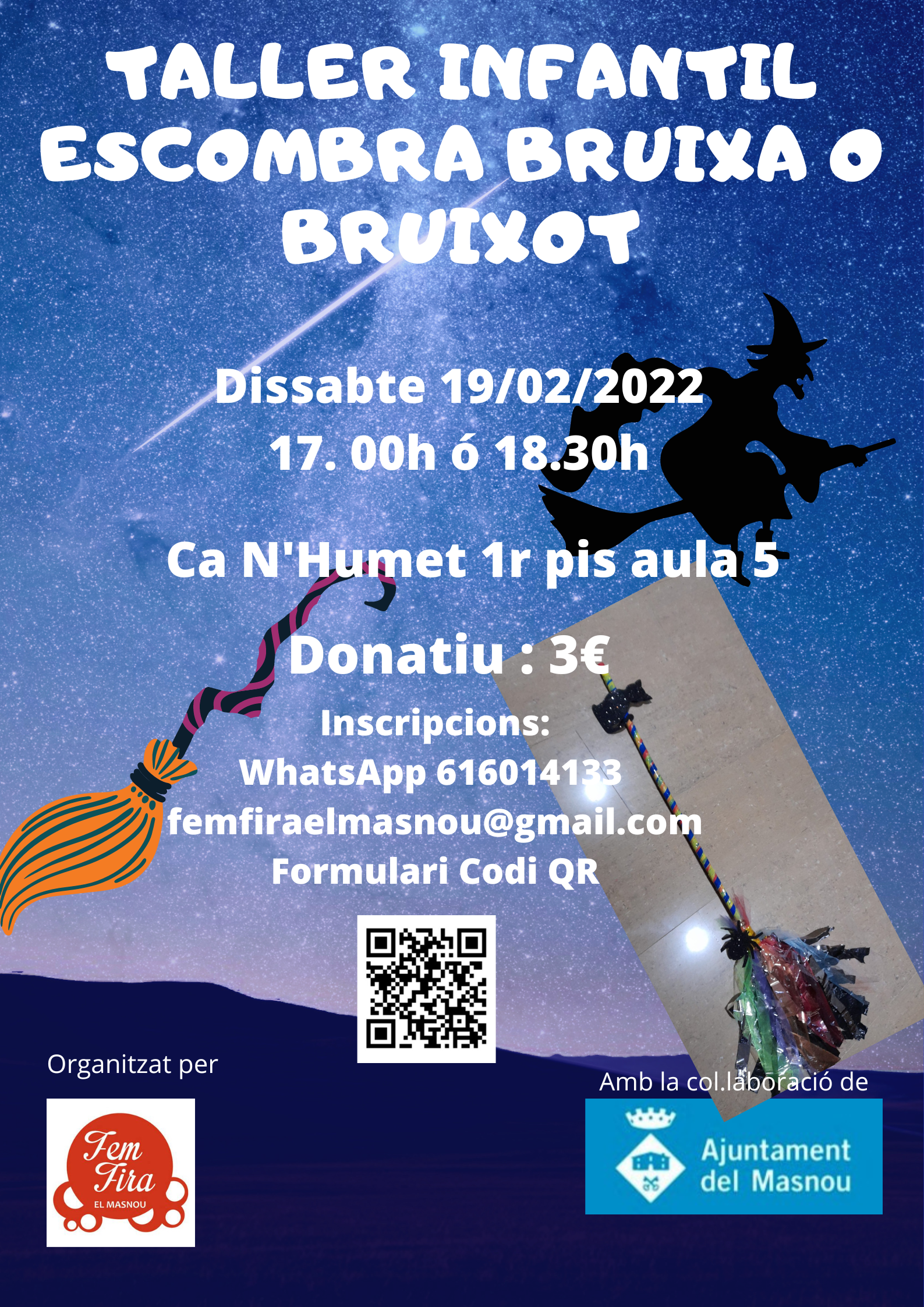 Taller de carnestoltes infantil: Escombra de bruixa o bruixot