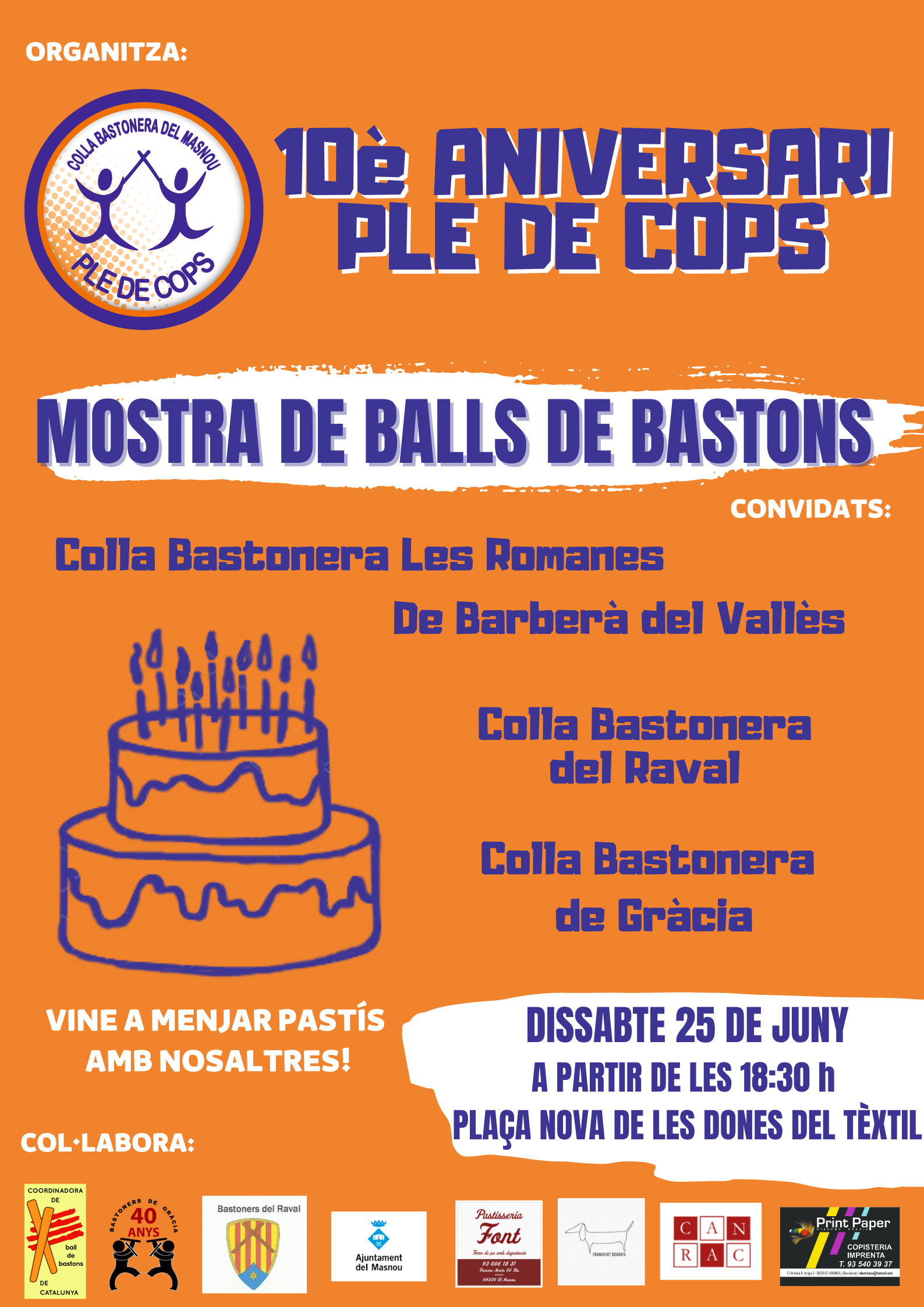 10è aniversari de la Colla Bastonera del Masnou Ple de Cops