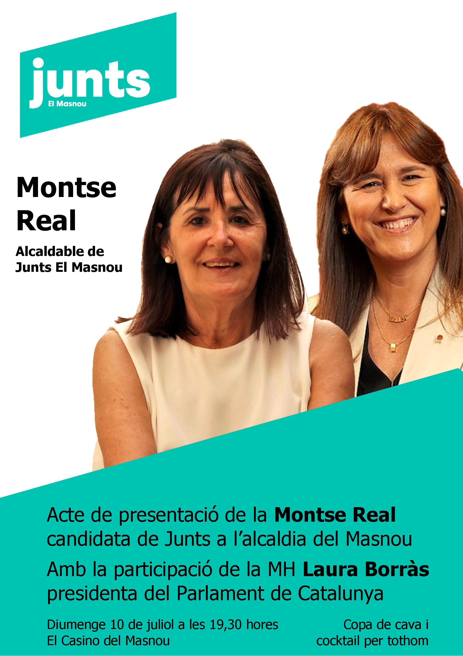 'Acte presentació de Montse Real com a candidata a l\'alcaldia amb la participació de  la MH Laura Borràs, presidenta del Parlament de Catalunya'