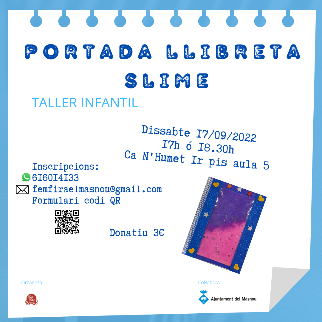 Portada llibreta 'slime', taller infantil