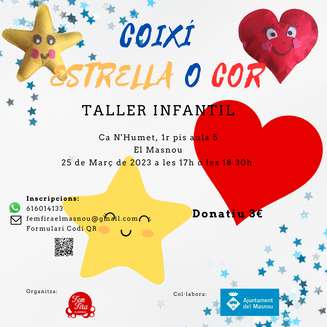 Taller infantil: Fem un coixí estrella o cor