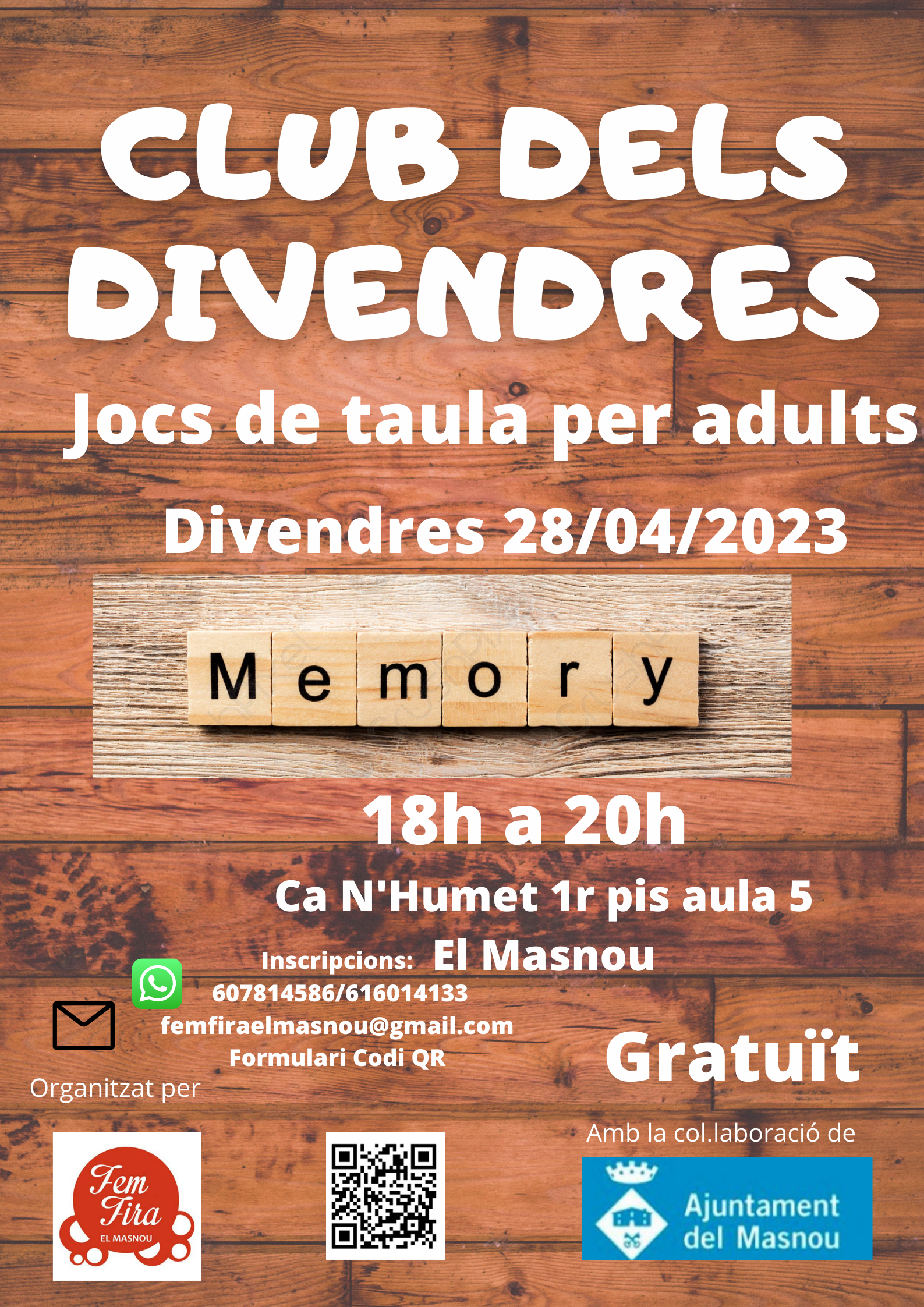 Club dels Divendres, tallers per a adults