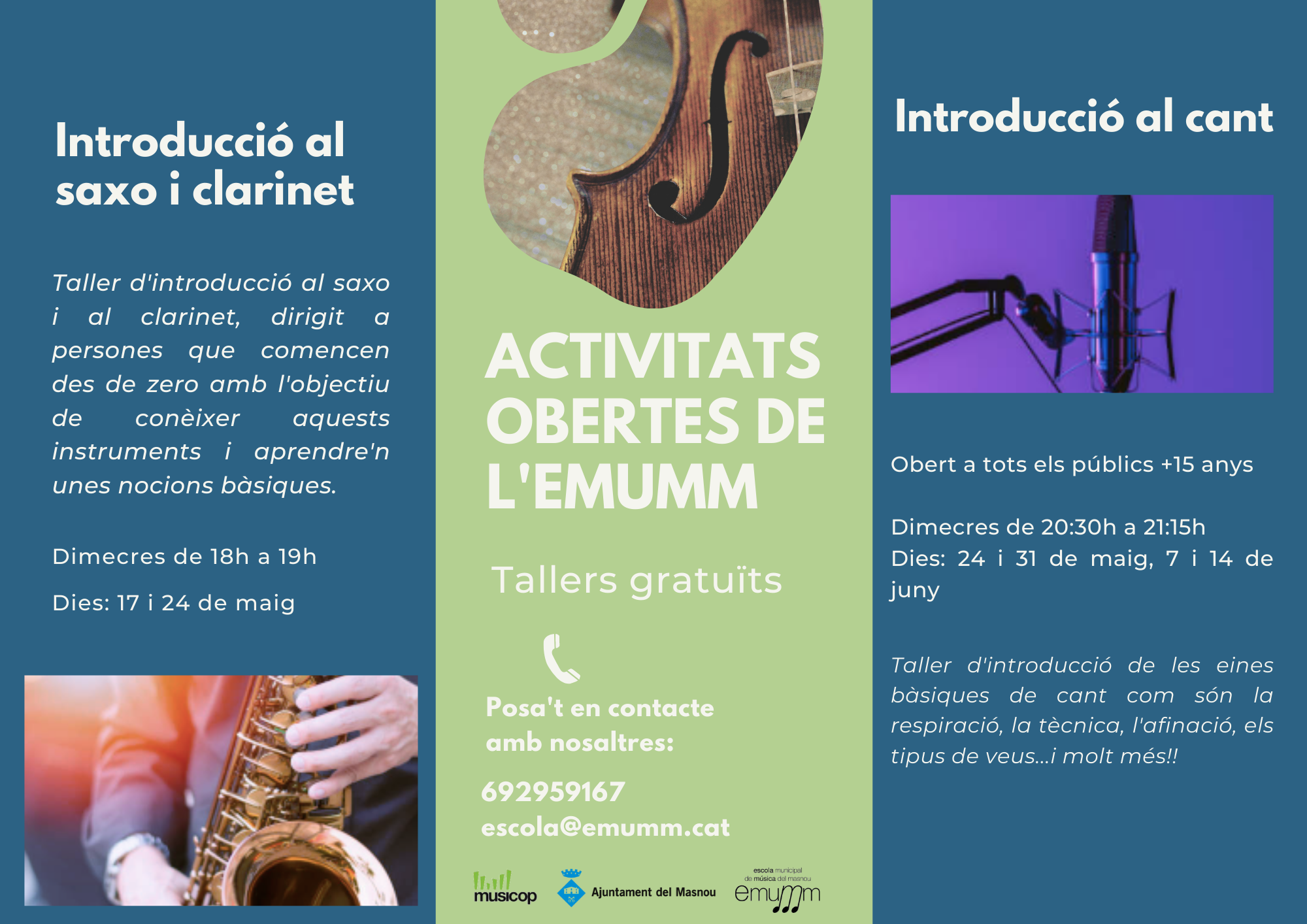 Activitat oberta: iniciació al saxo i al clarinet