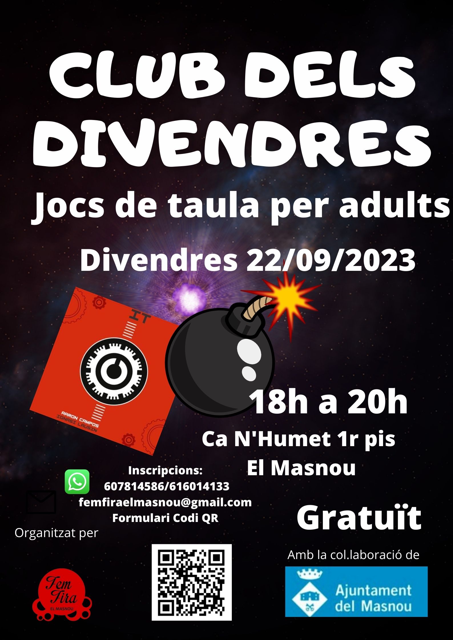 'CLUB DELS DIVENDRES. JOCS DE TAULA PER ADULTS.'
