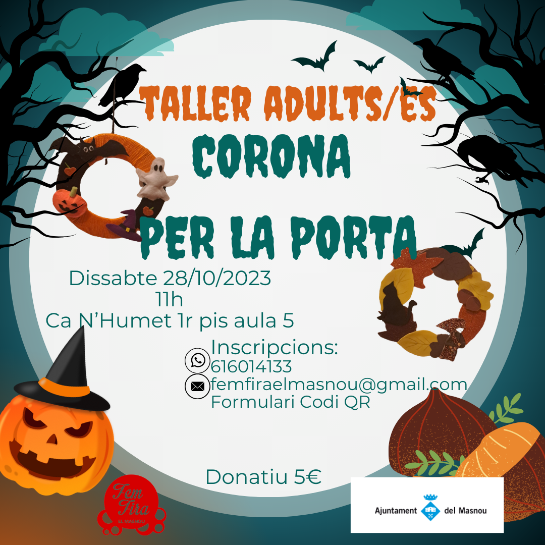 Taller per a adults: corona per a la porta (castanyada-Halloween)