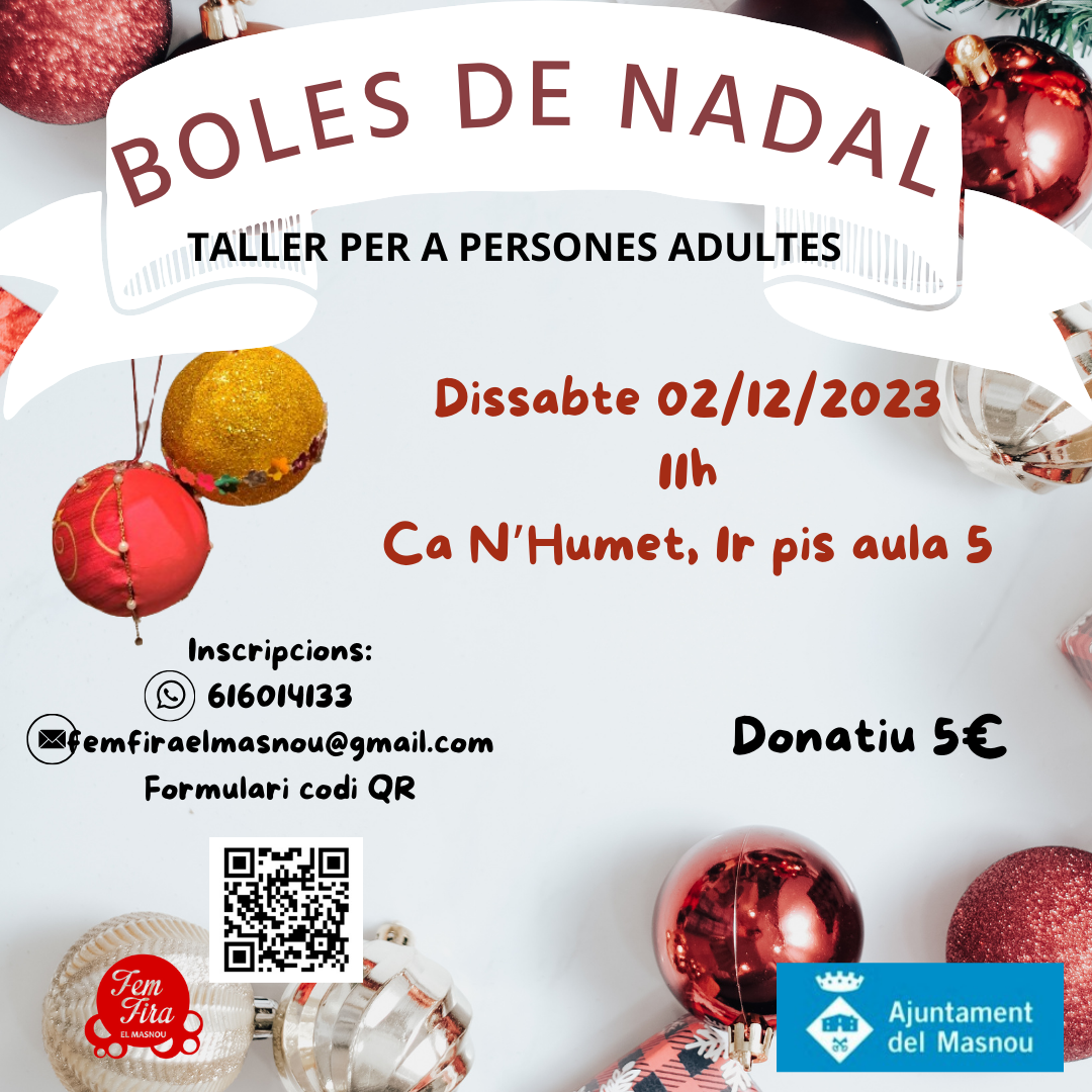 'BOLES DE NADAL. Taller per a persones adultes'