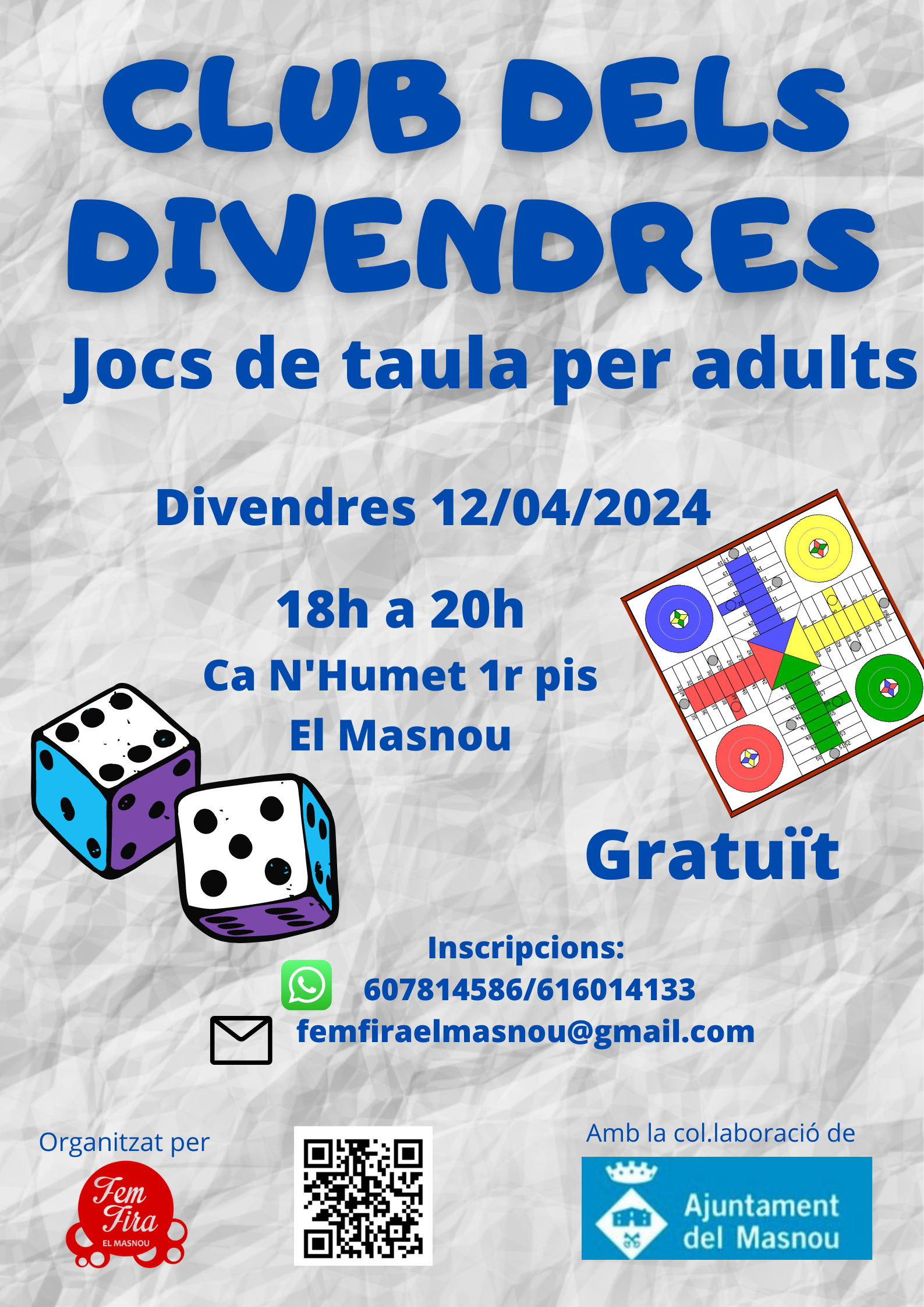 Club dels Divendres: jocs de taula per a persones adultes