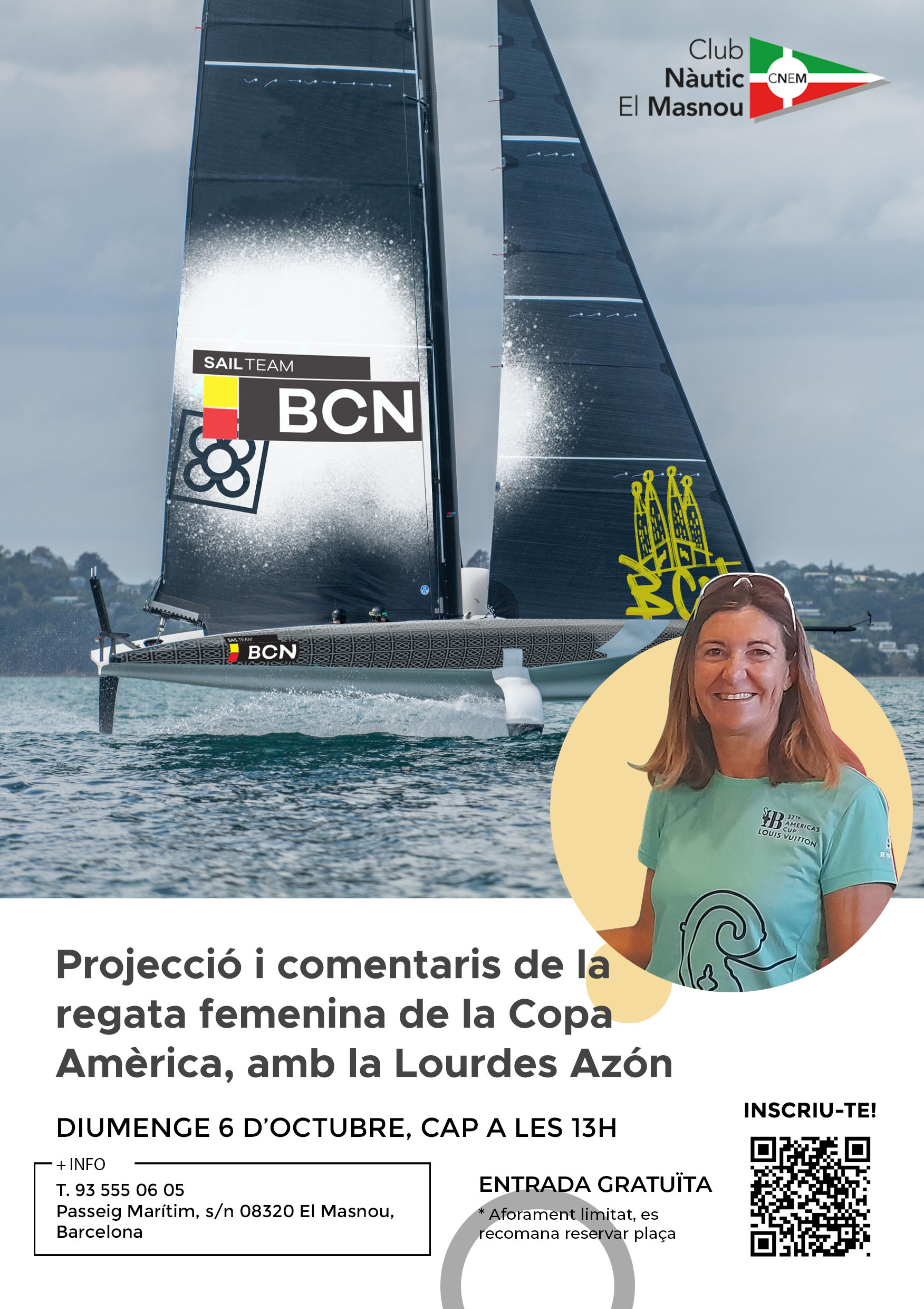 'Projecció i comentaris de la regata femenina de la Copa Amèrica, amb la Lourdes Azón'