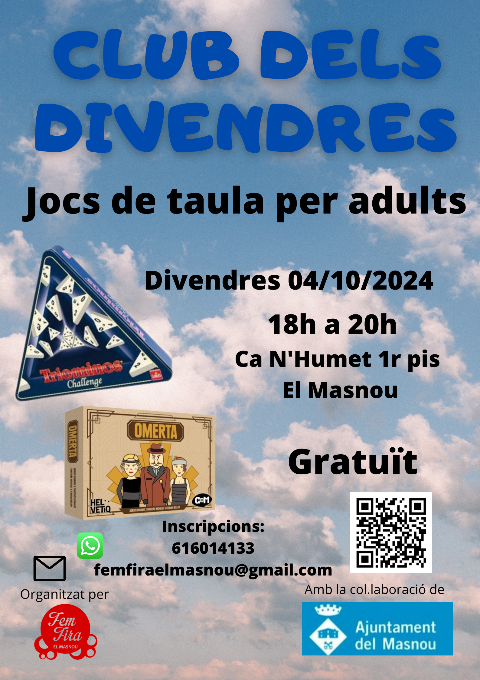 'CLUB DELS DIVENDRES. Jocs de taula per a persones adultes'