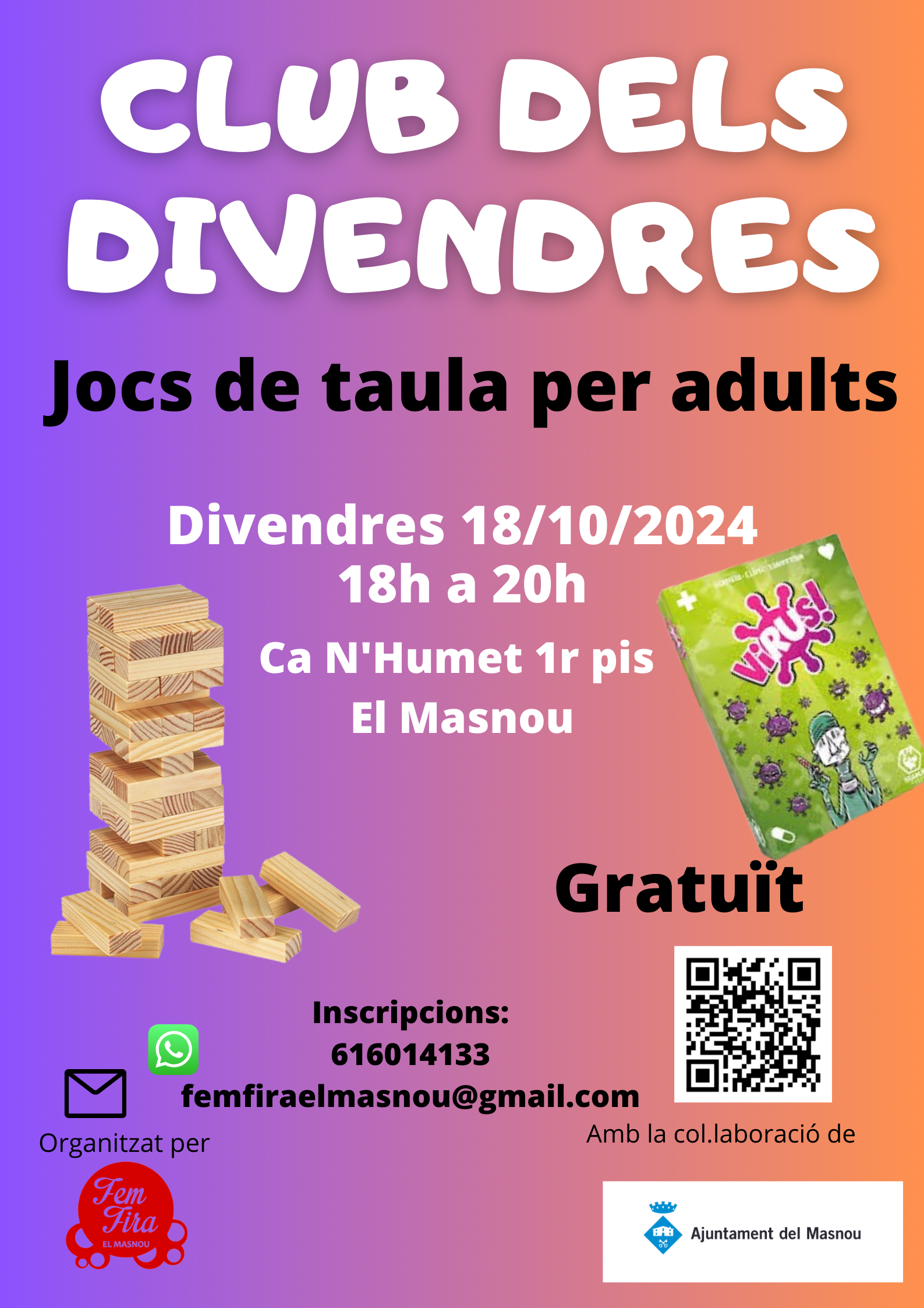 'CLUB DELS DIVENDRES. Jocs de taula per a persones adultes'
