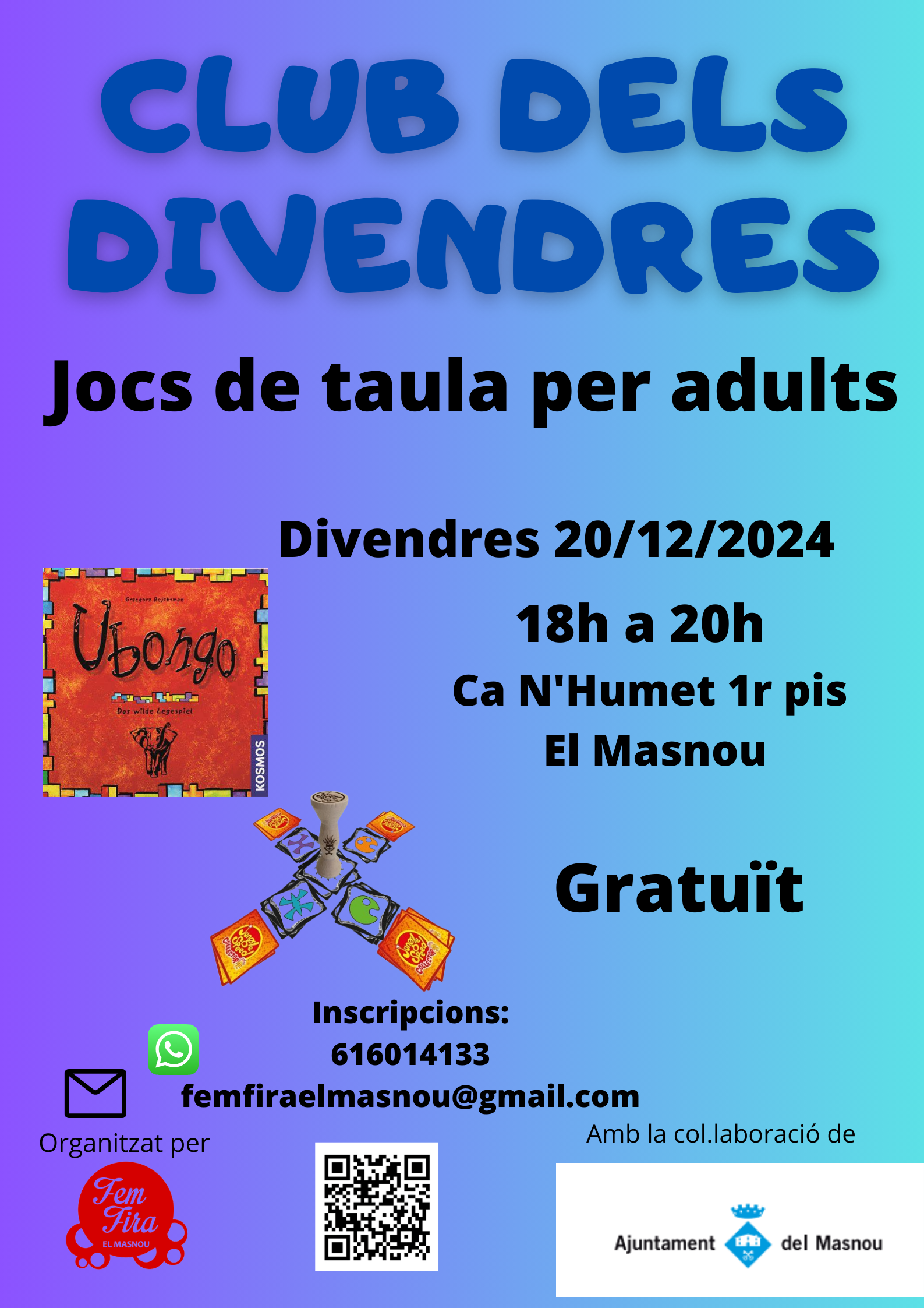 'CLUB DELS DIVENDRES. Jocs de taula per a persones adultes'
