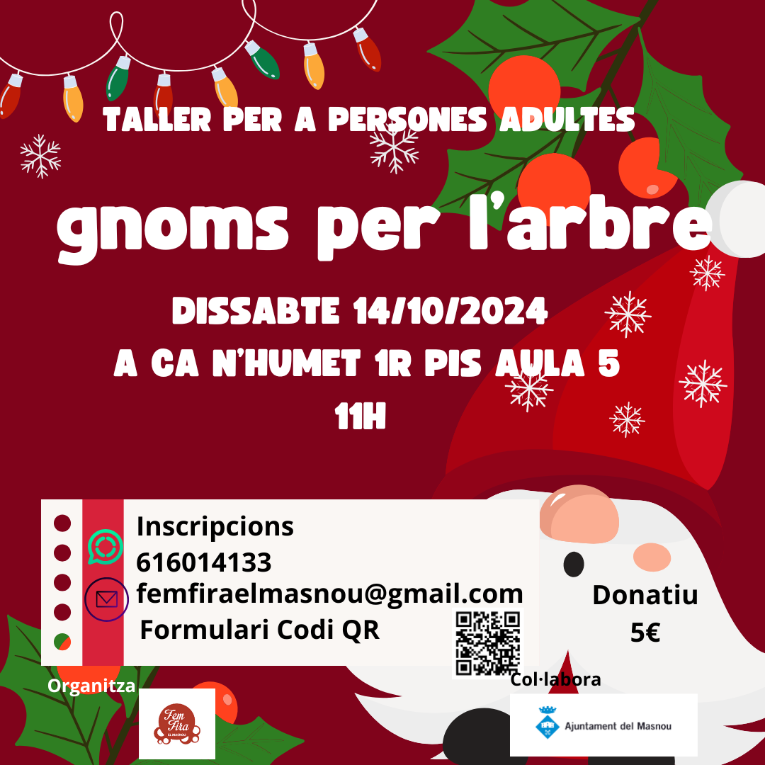 'GNOMS PER L\'ARBRE DE NADAL. Taller de manualitats per a persones adultes'