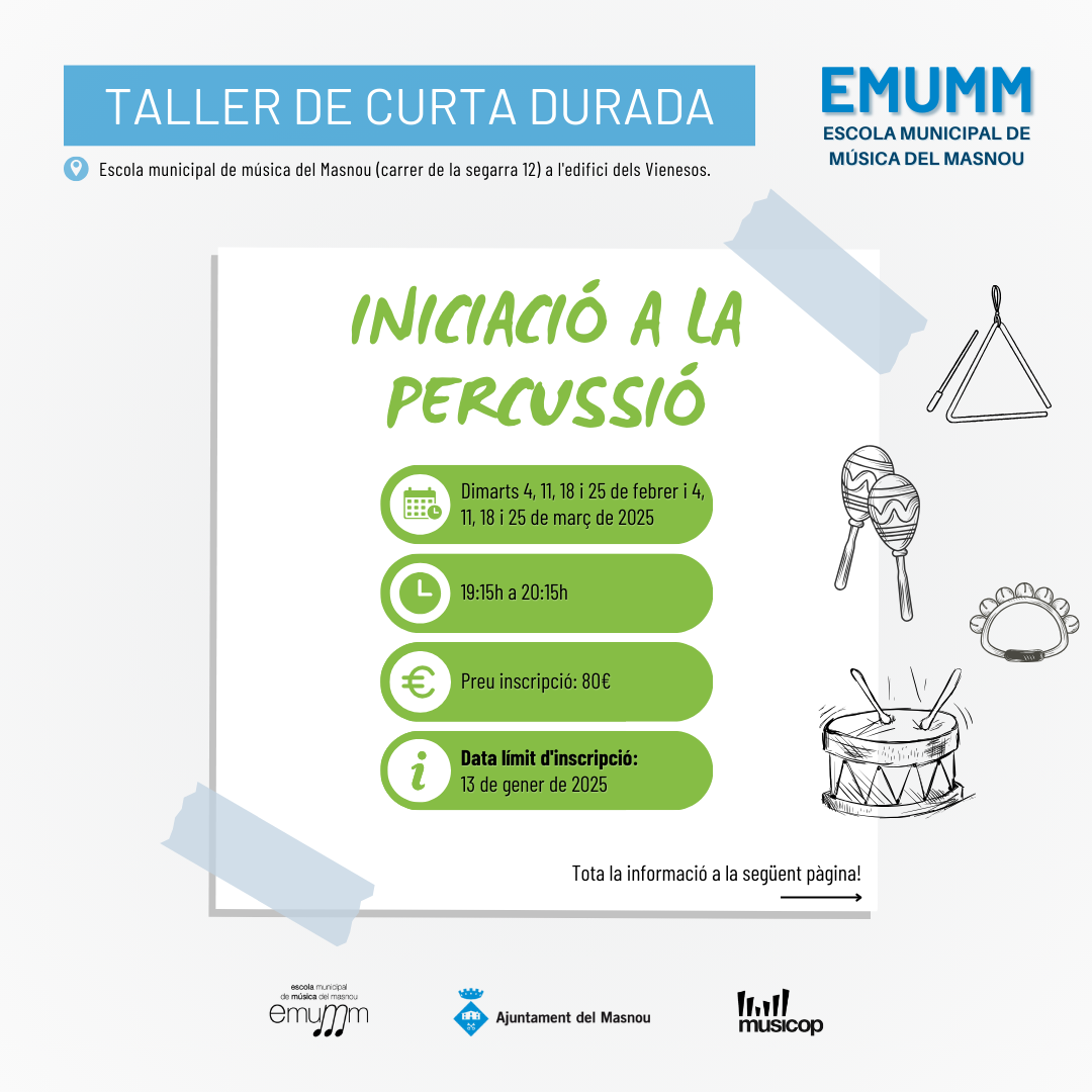 'Iniciació a la Percussió. Taller de curta durada'