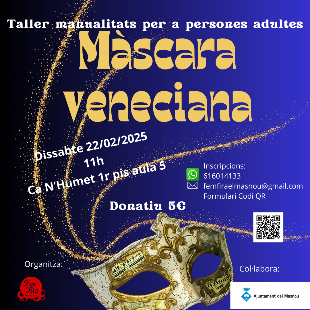 'MÀSCARA VENECIANA. Taller manualitats per a persones adultes'