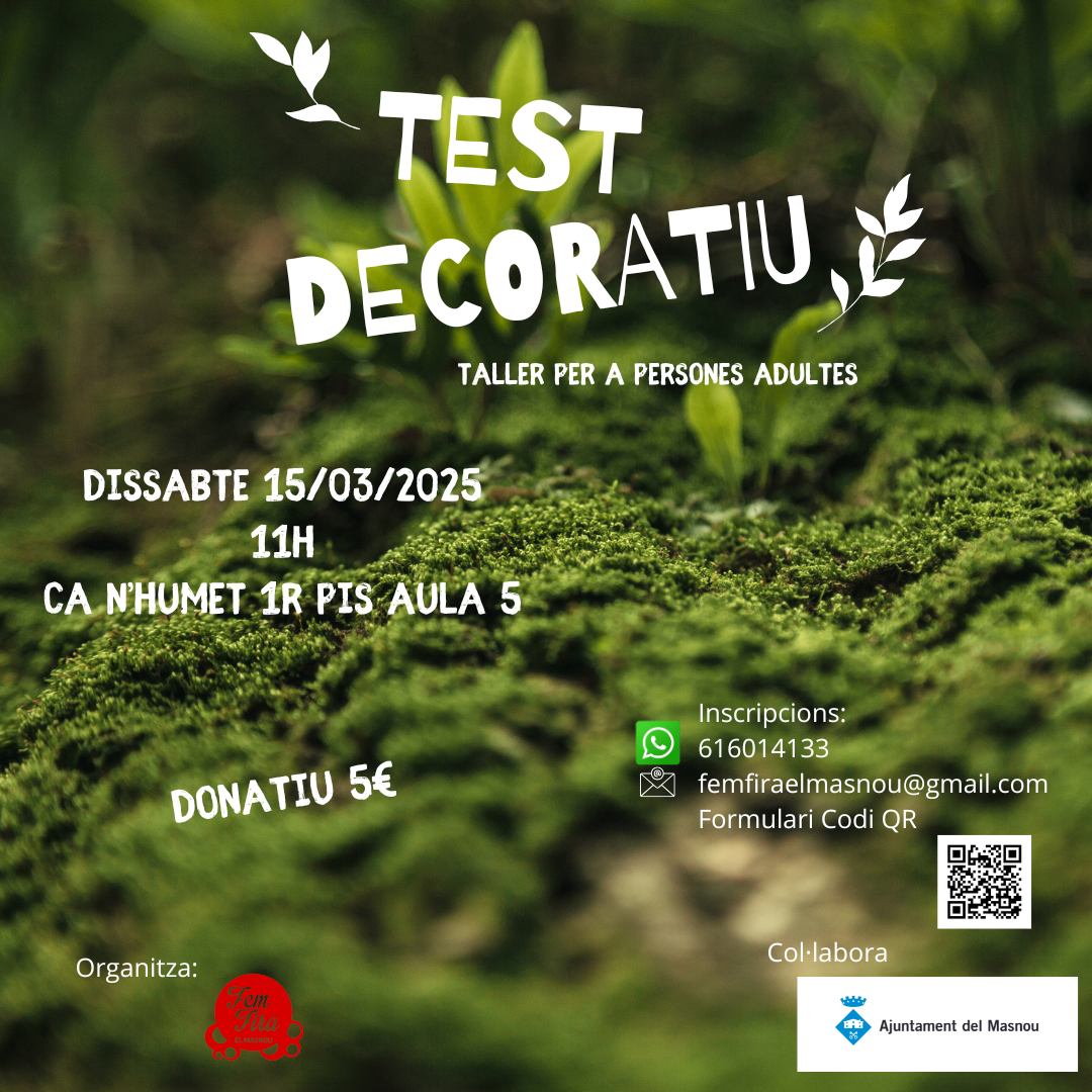 'TEST DECORATIU. Taller per a persones adultes'
