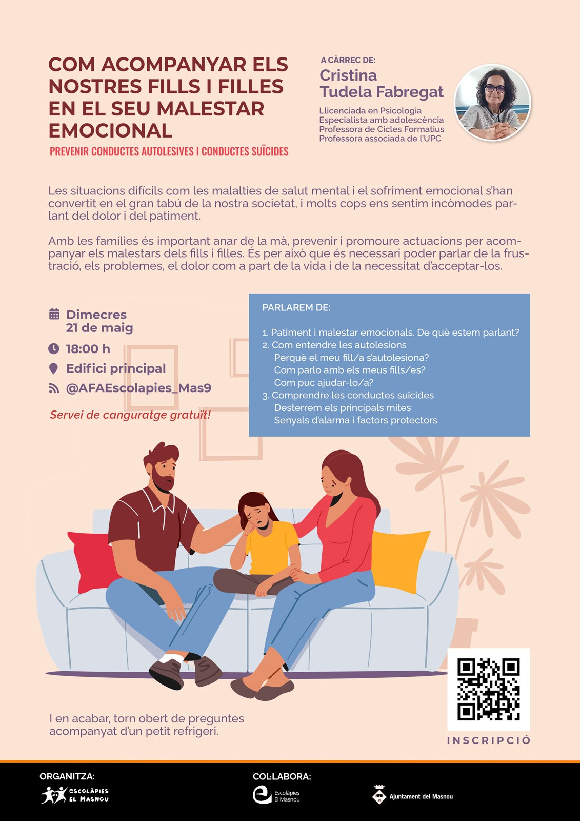 Xerrada: Acompanyament del malestar emocional. Prevenim les conductes d'autolesions i conductes suïcides