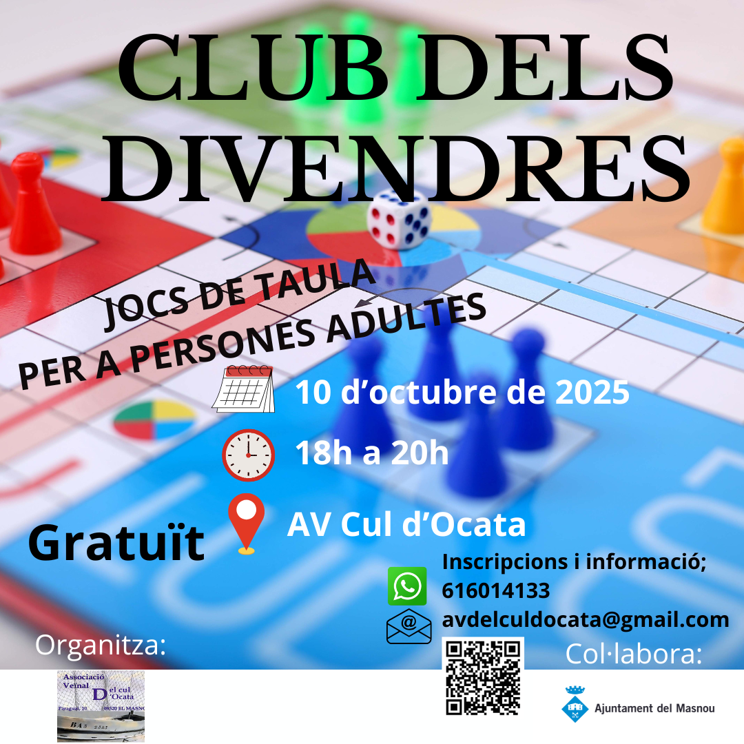 'CLUB DELS DIVENDRES. Jocs de taula per a persones adultes'
