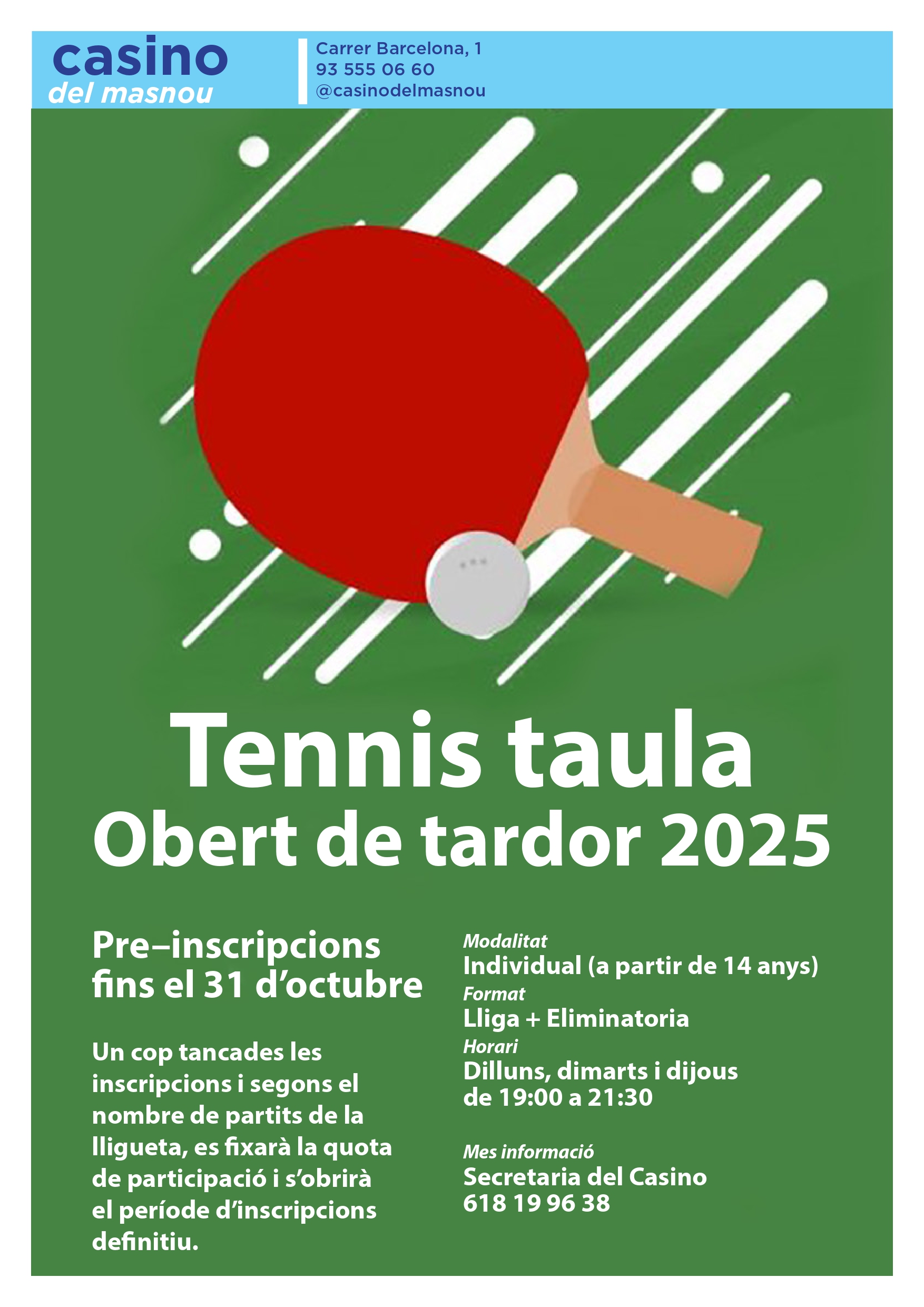 'TORNEIG OBERT DE TENNIS TAULA'