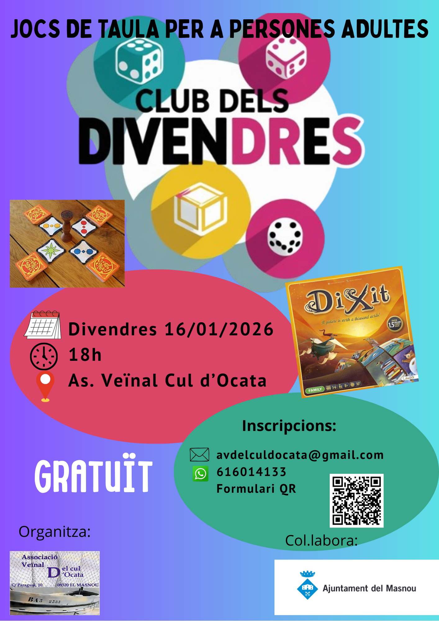 'CLUB DELS DIVENDRES. Jocs de taula per a persones adultes'