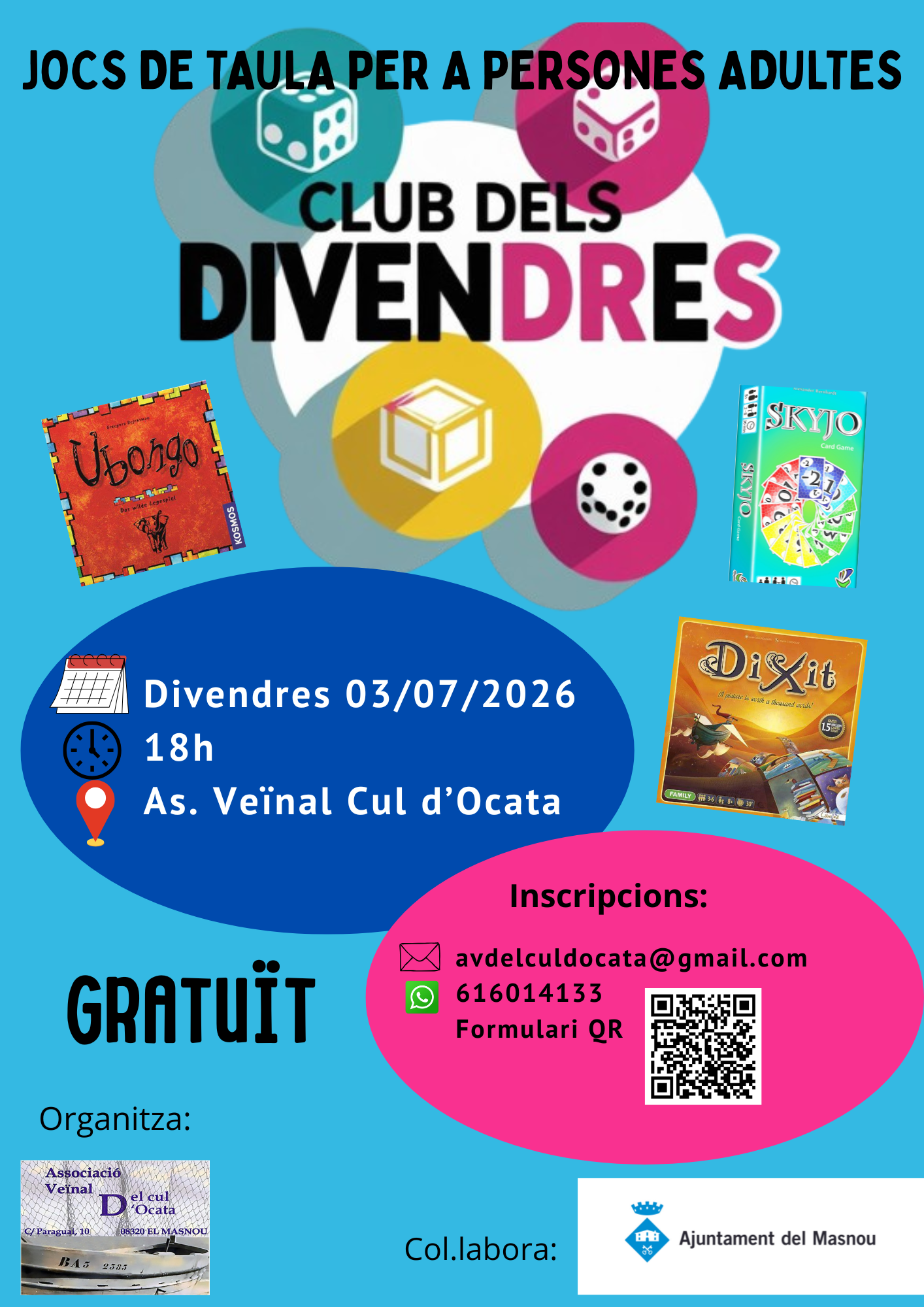 'CLUB DELS DIVENDRES. Jocs de taula per a persones adultes'