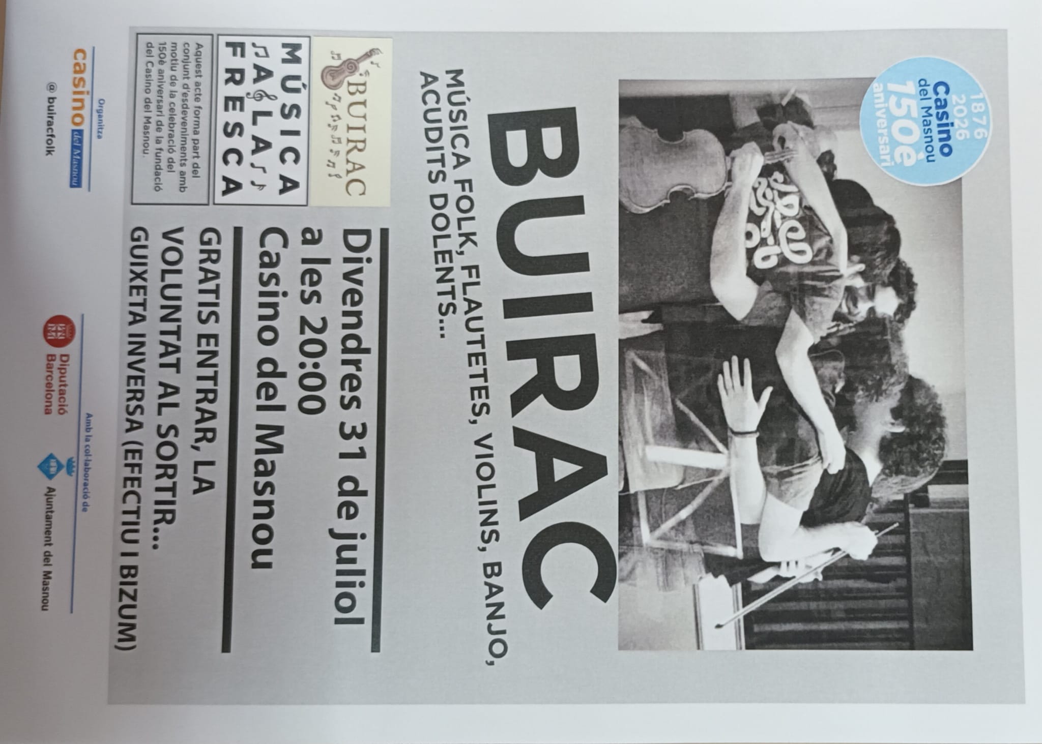 'CONCERT M&Uacute;SICA FOLK AMB EL GRUP BUIRAC'