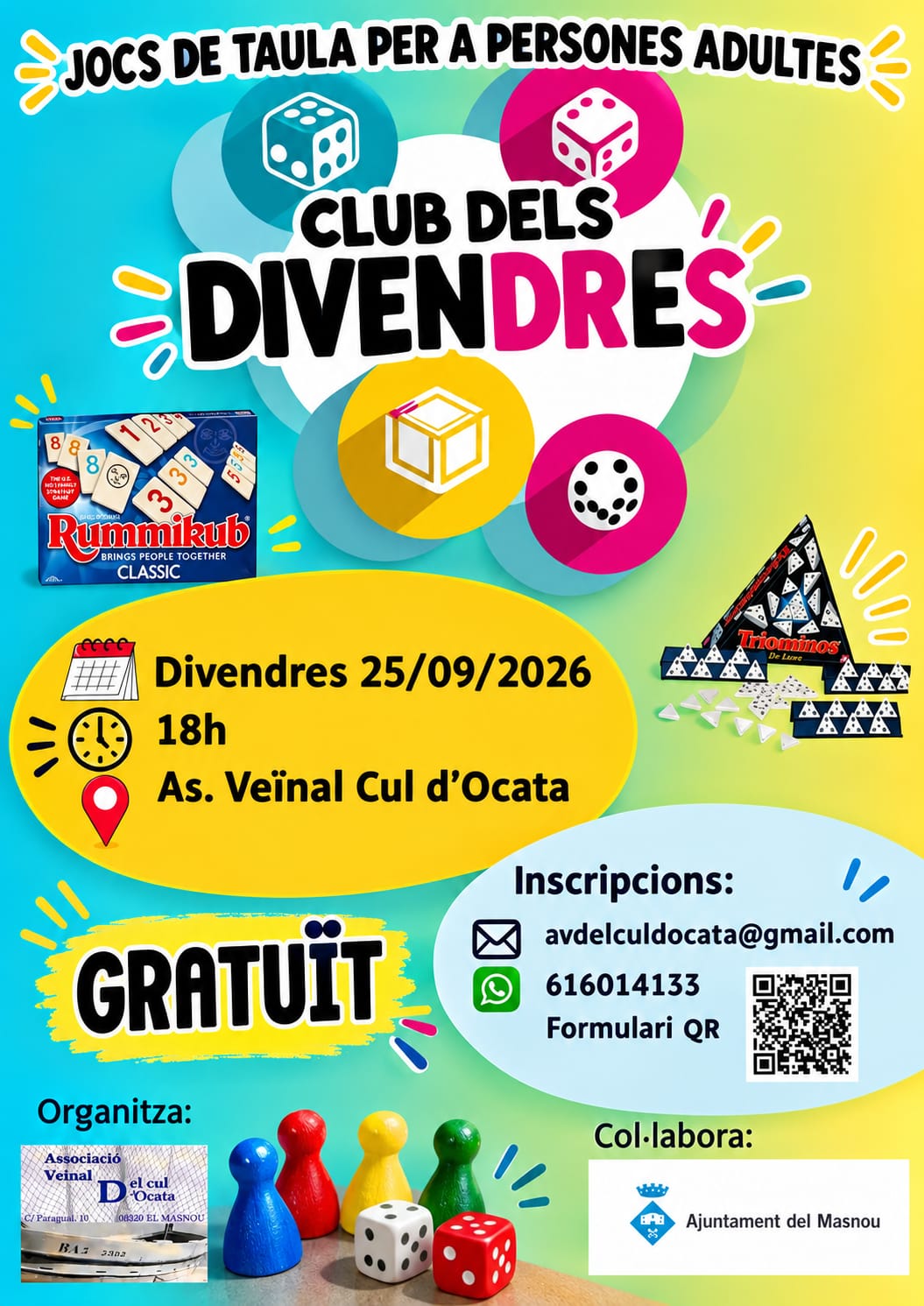 'CLUB DELS DIVENDRES. Jocs de taula per a persones adultes'