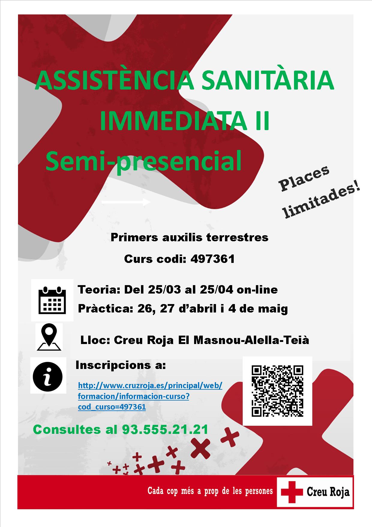 Curs: Assistència sanitària immediata II (primers auxilis terrestres)