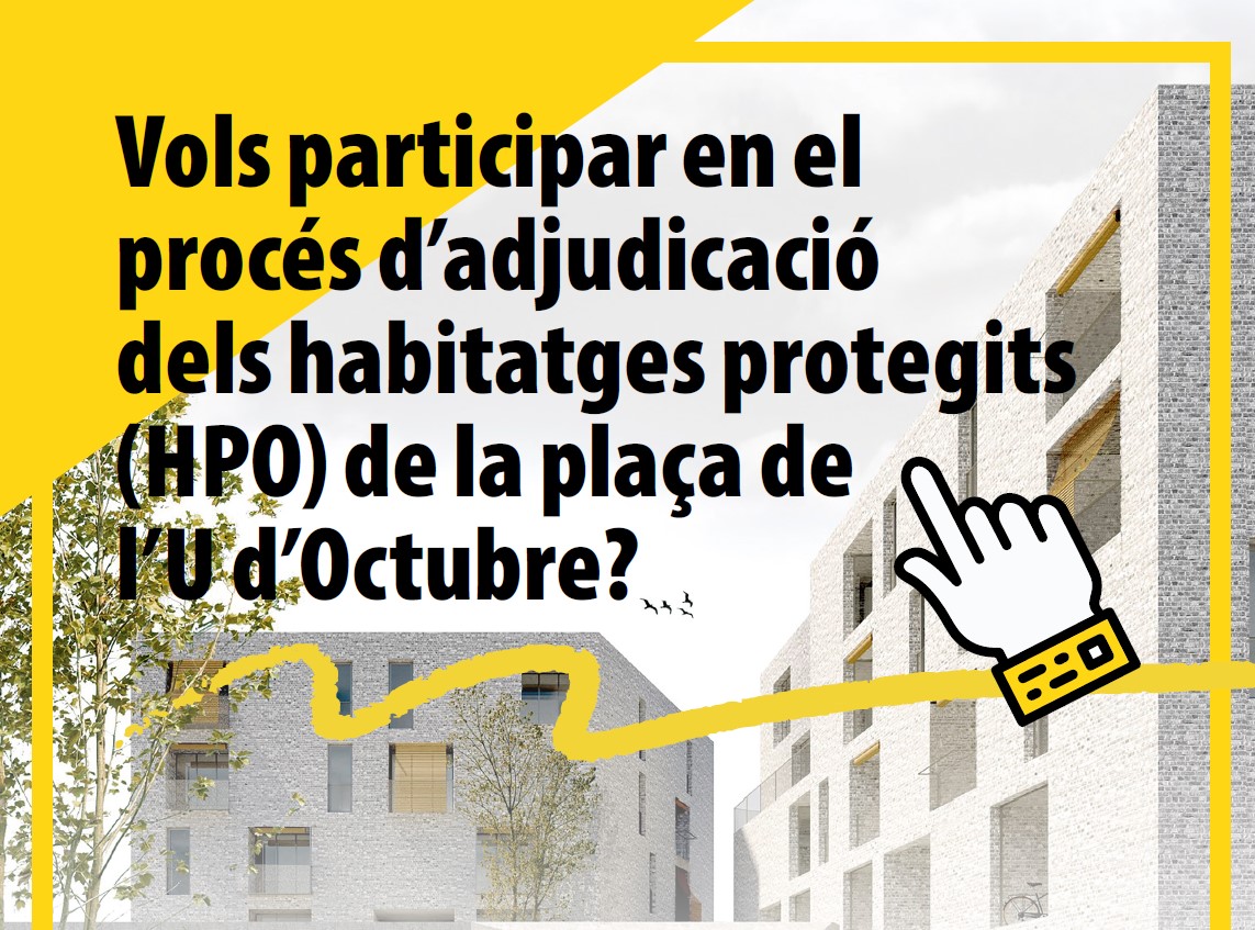 Ja es pot demanar cita per inscriure's com a sol·licitant dels habitatges protegits de la plaça de l'U d'Octubre