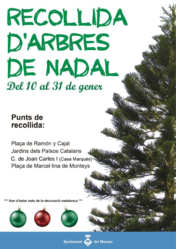 Punts de recollida d'arbres de Nadal