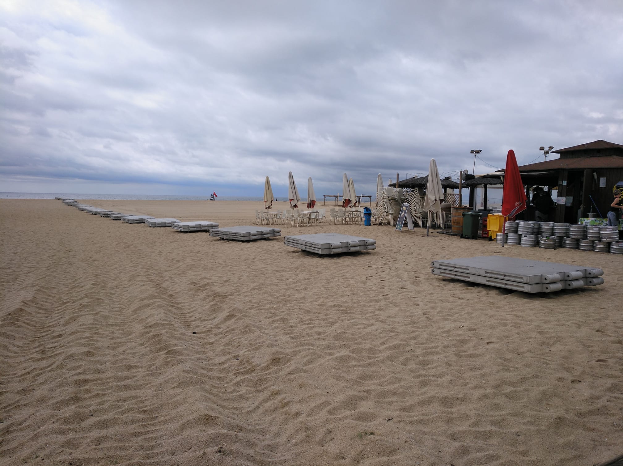 Obres de col·locació de les passeres de formigó