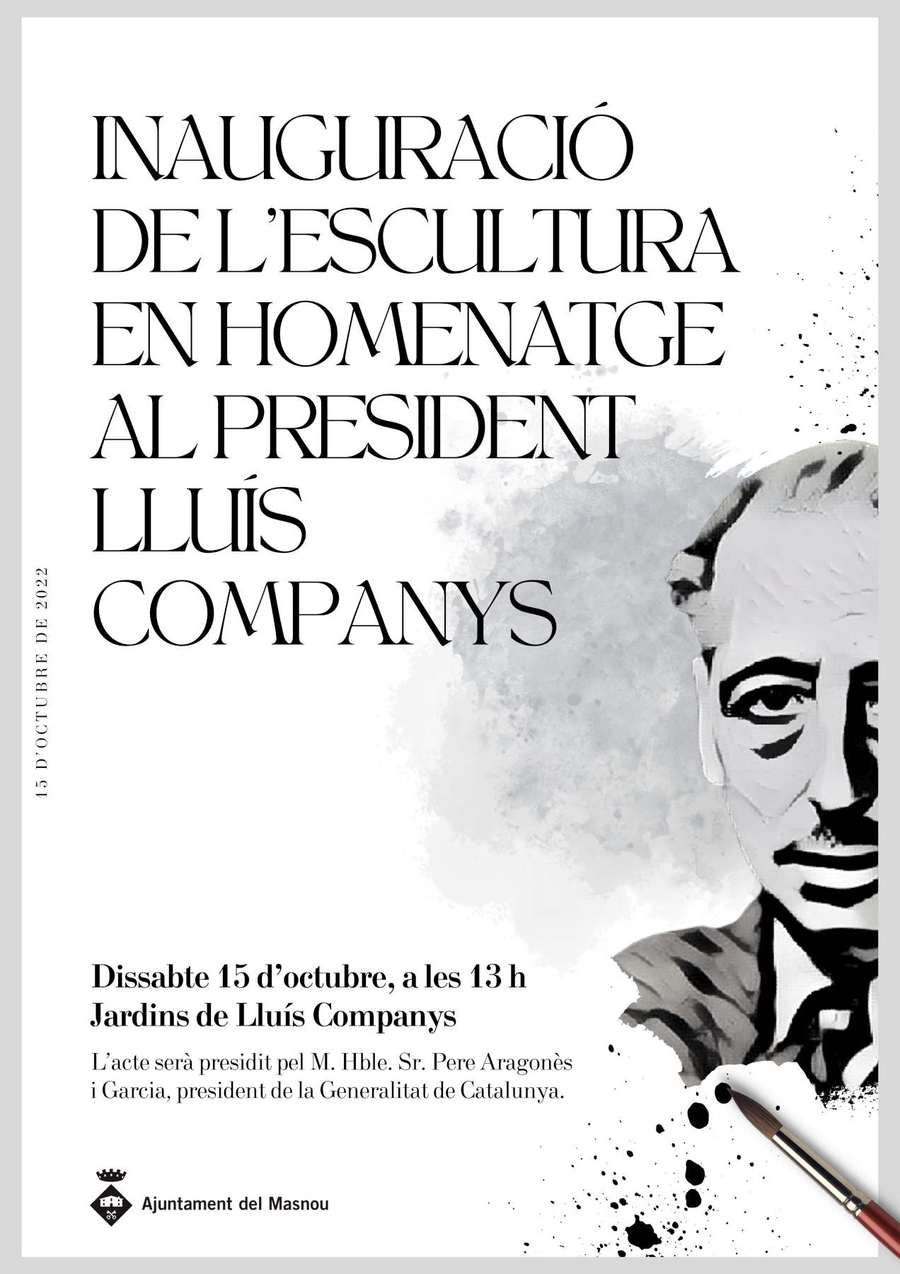 El president de la Generalitat visitarà el Masnou per inaugurar una escultura de Lluís Companys