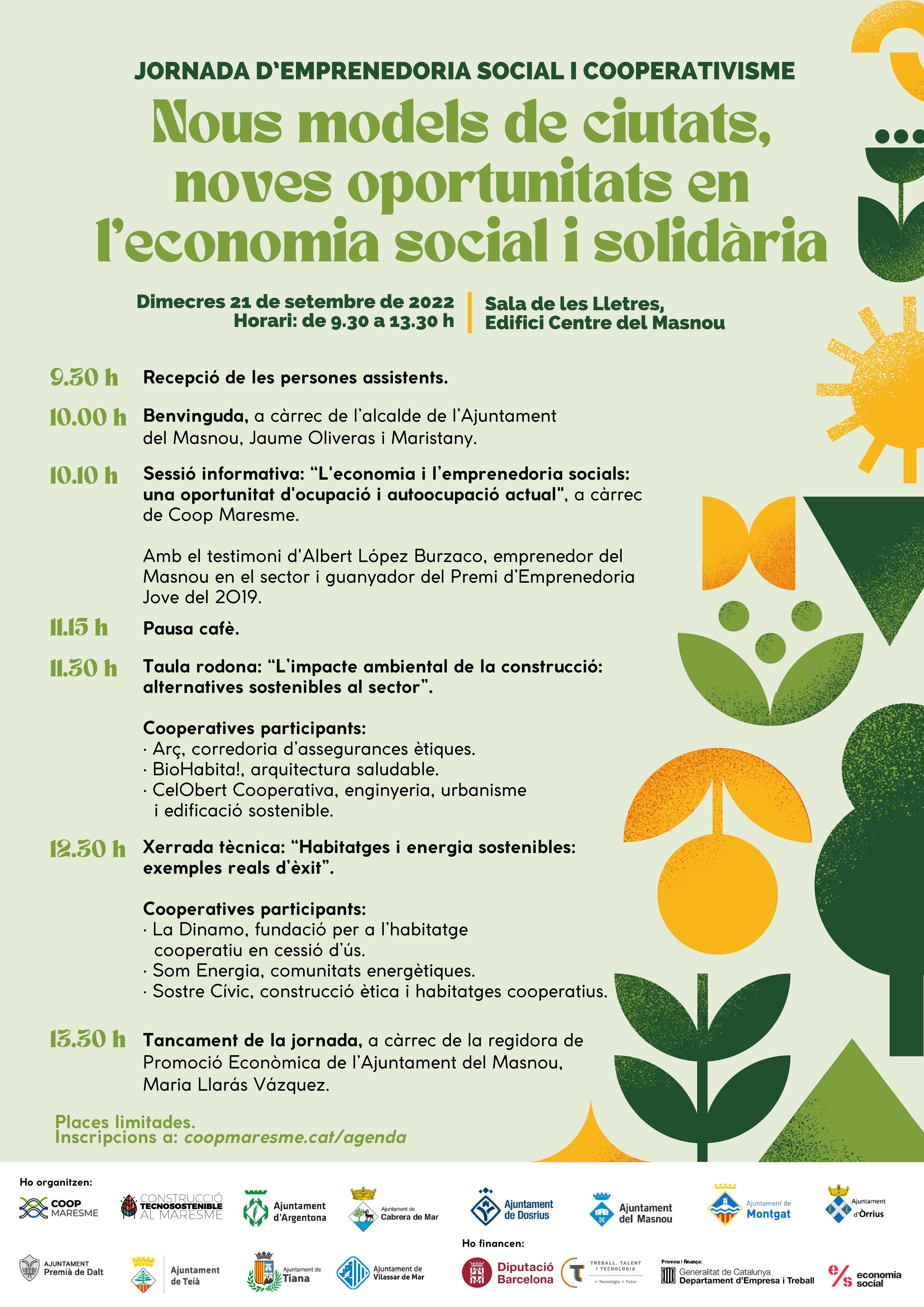 El Masnou acull una jornada d'emprenedoria social i cooperativisme centrada en el sector de la construcció