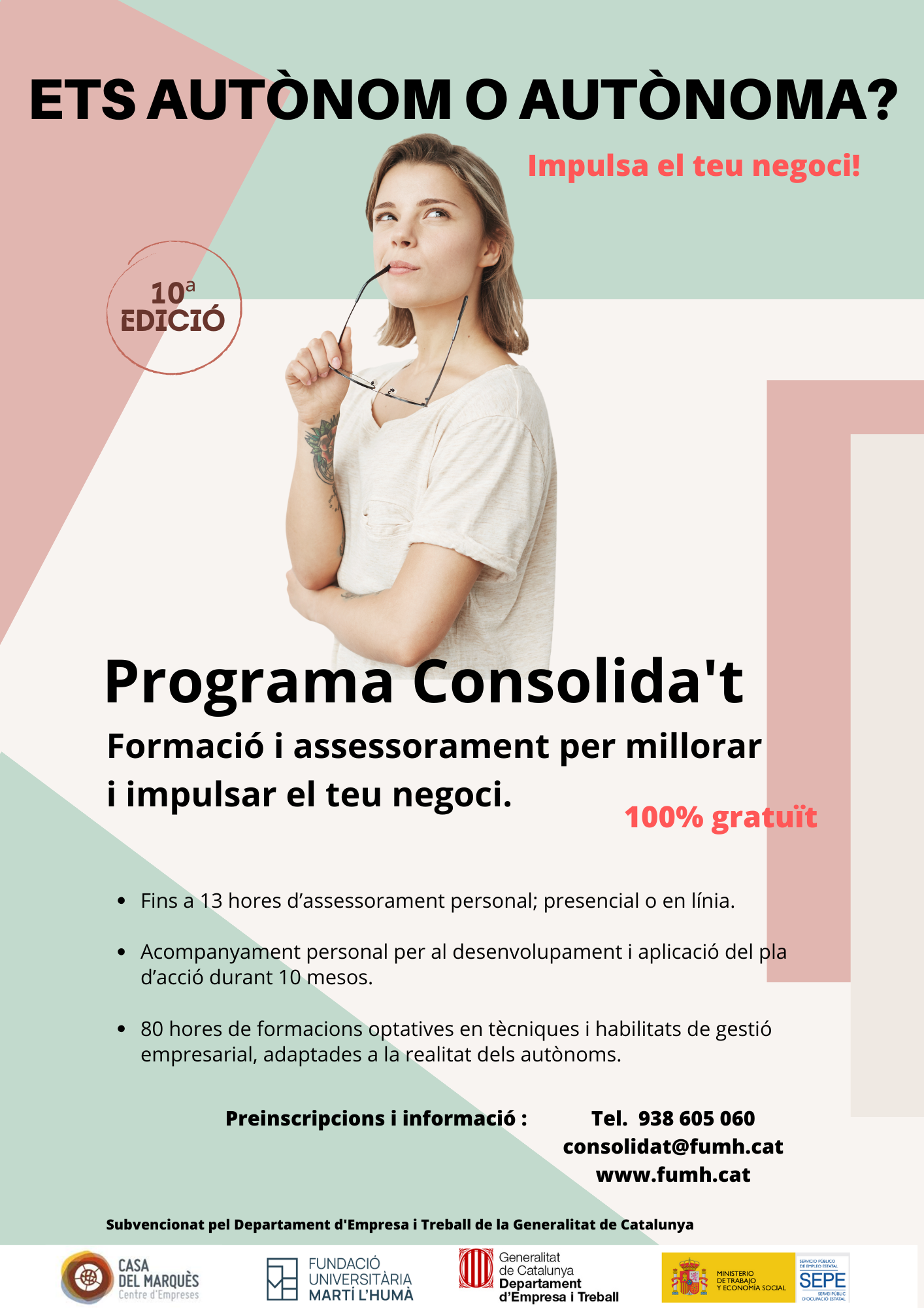 Nova edició del programa Consolida't per a professionals autònoms