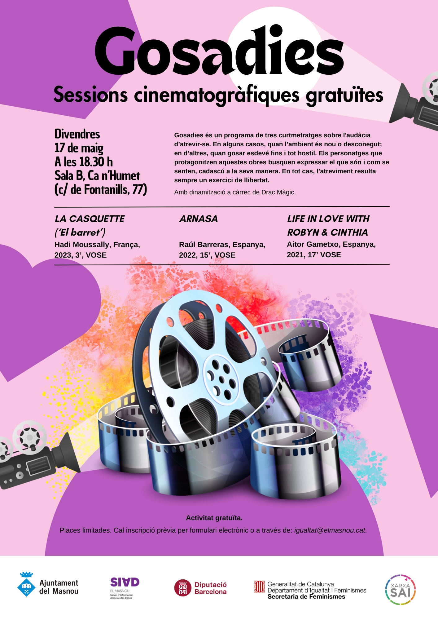 Gosadies,  sessions cinematogràfiques gratuïtes 