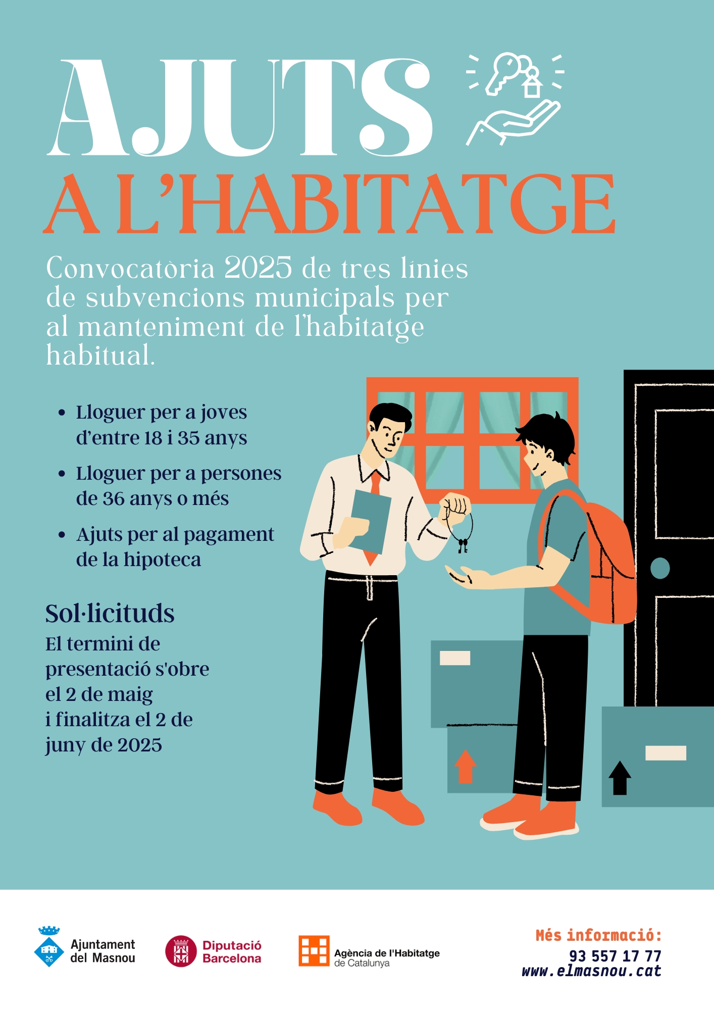 Oberta la convocatòria d'ajuts municipals per al pagament del lloguer o la hipoteca