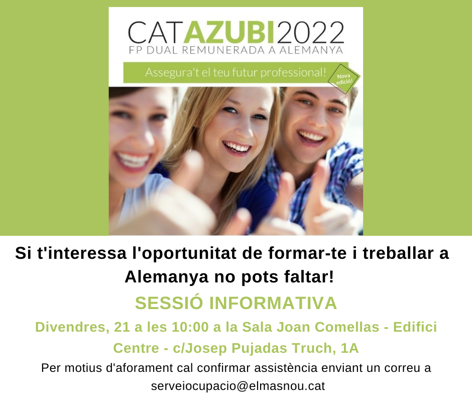 Cartell de la sessió informativa CATAZUBI 2022