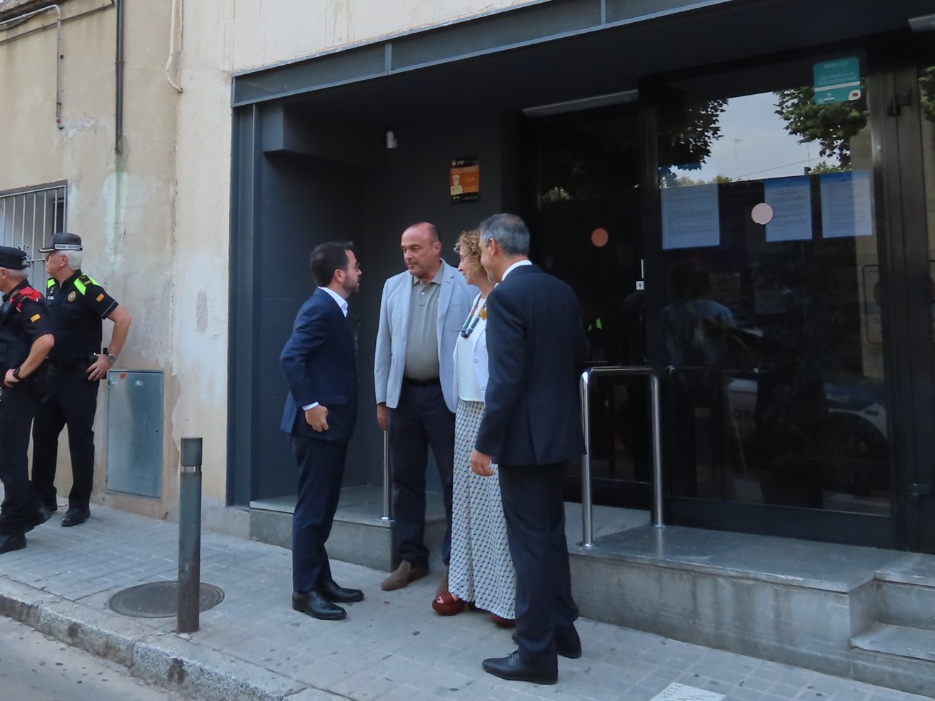 Visita del president Pere Aragonès i la consellera Ester Capella per presentar la inversió per transformar l'N-II